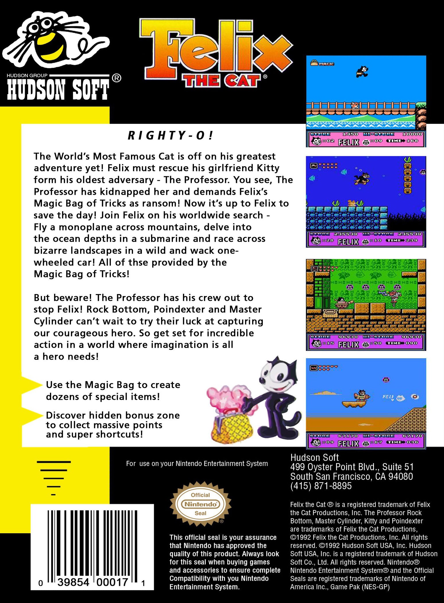 Felix the Cat NES - Video Game - Used - CaveGamers - Image 2