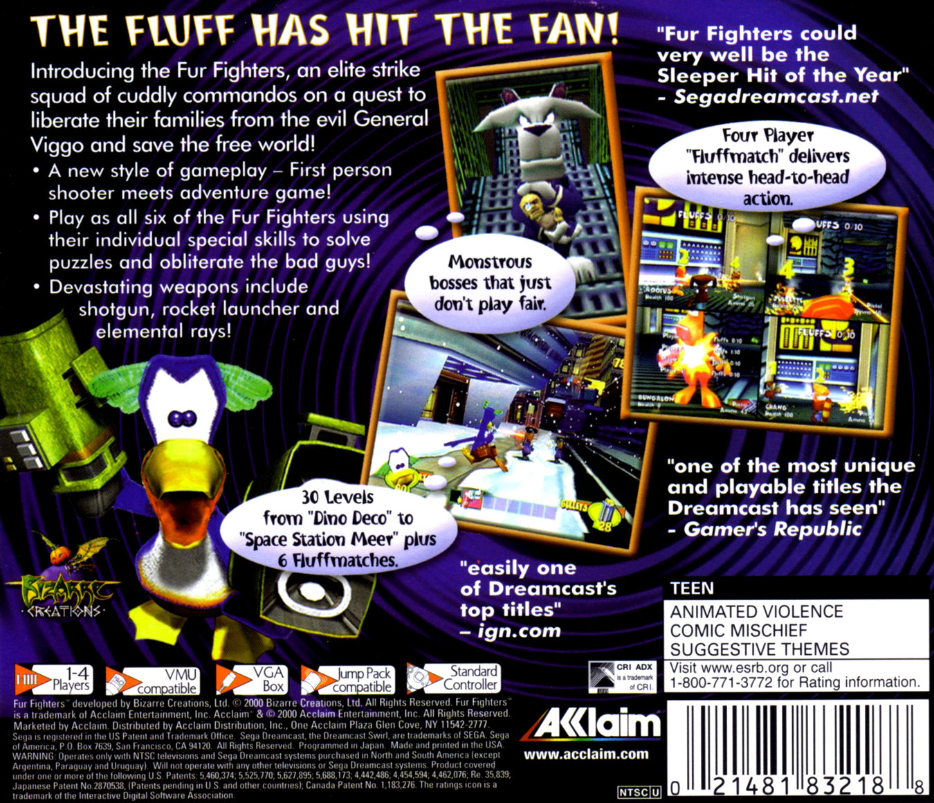 Fur Fighters DreamCast - Video Game - Used - CaveGamers - Image 2