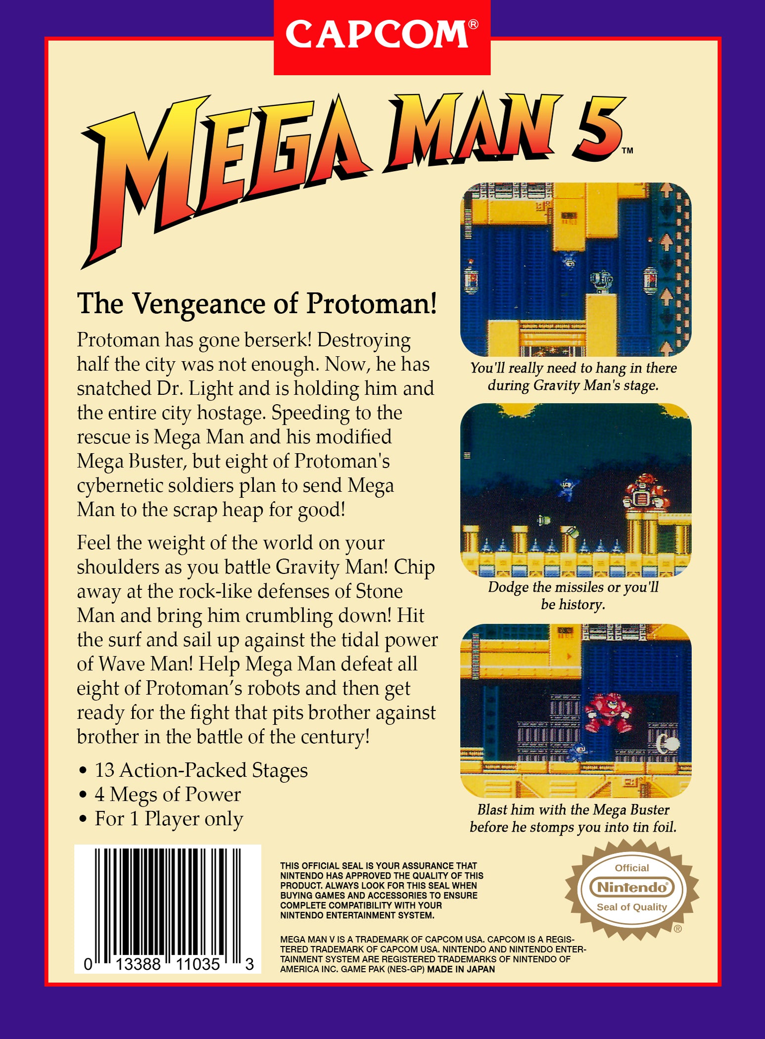 Mega Man 5 NES - Video Game - Used - CaveGamers - Image 2