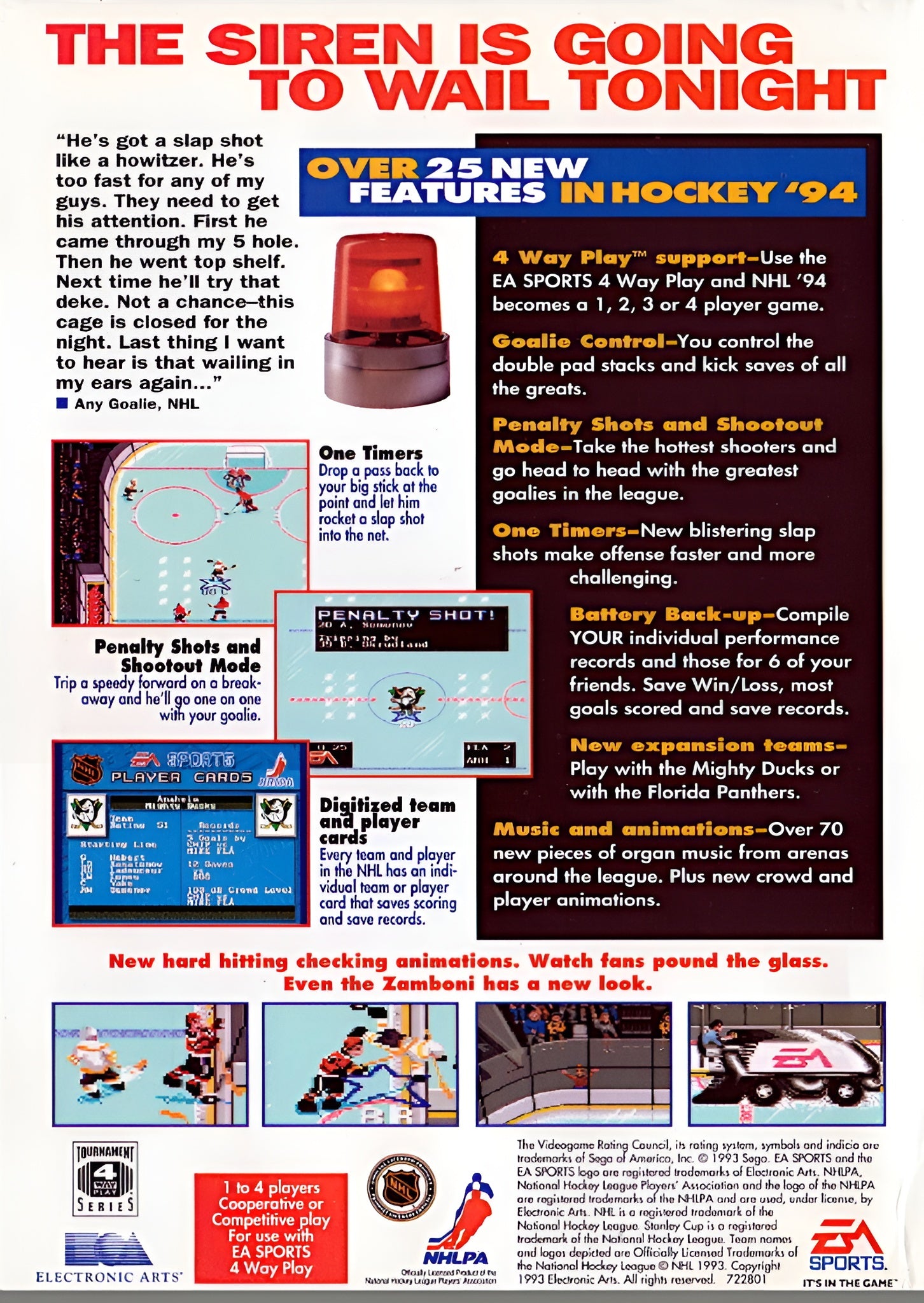NHL 94 Genesis - Video Game - Used - CaveGamers - Image 2