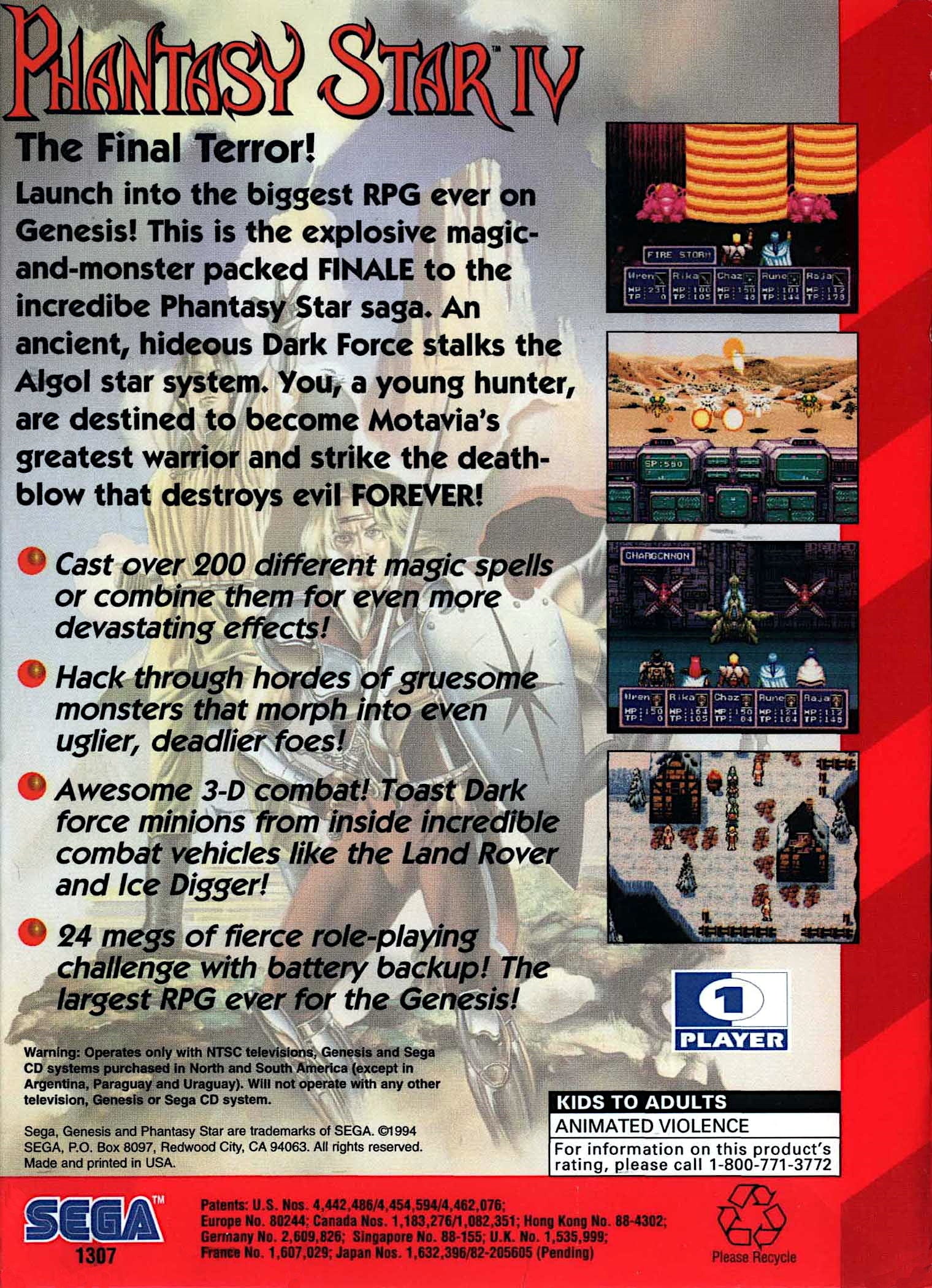 Phantasy Star IV Genesis - Video Game - Used - CaveGamers - Image 2