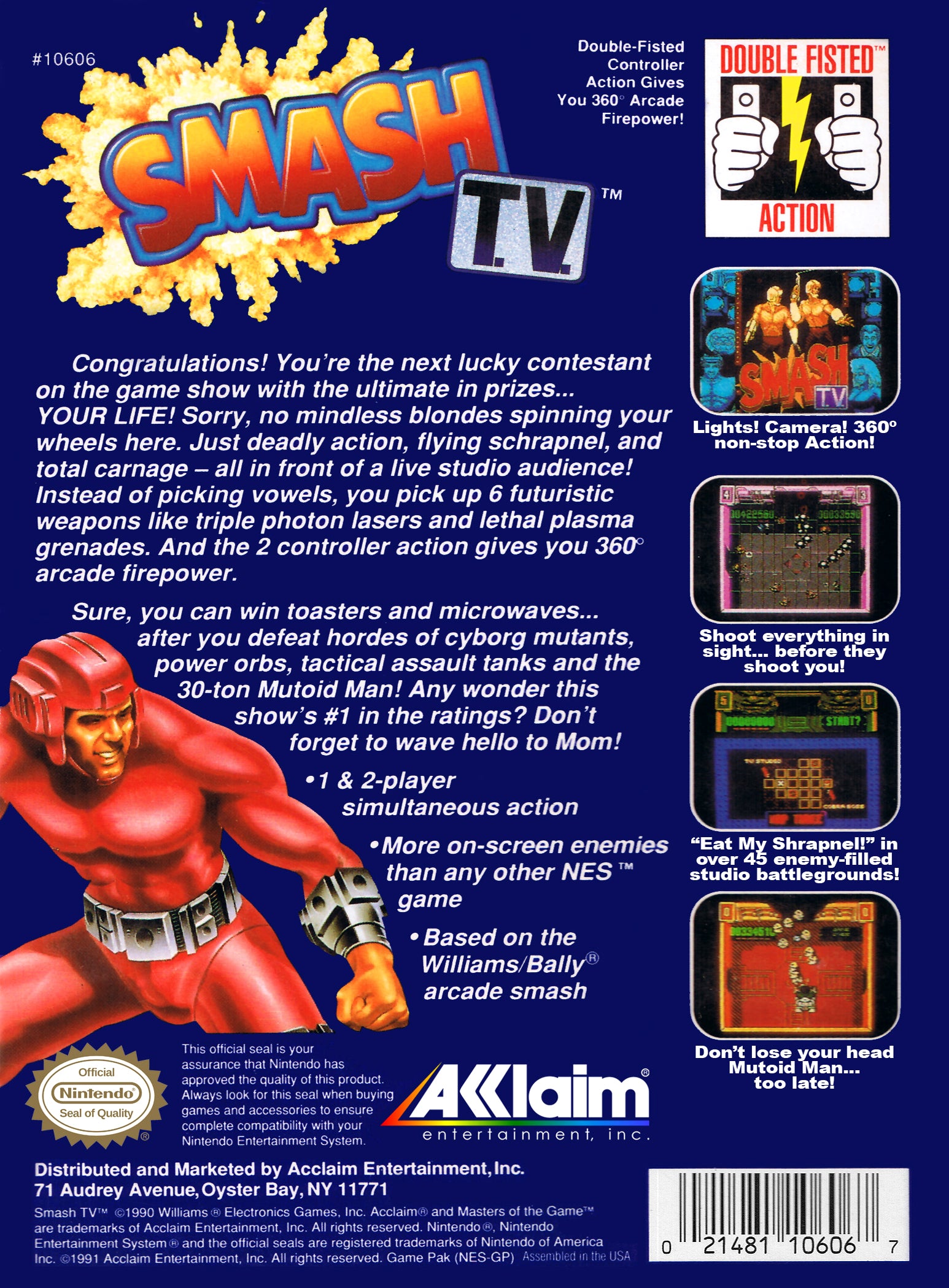 Smash TV NES - Video Game - Used - CaveGamers - Image 2