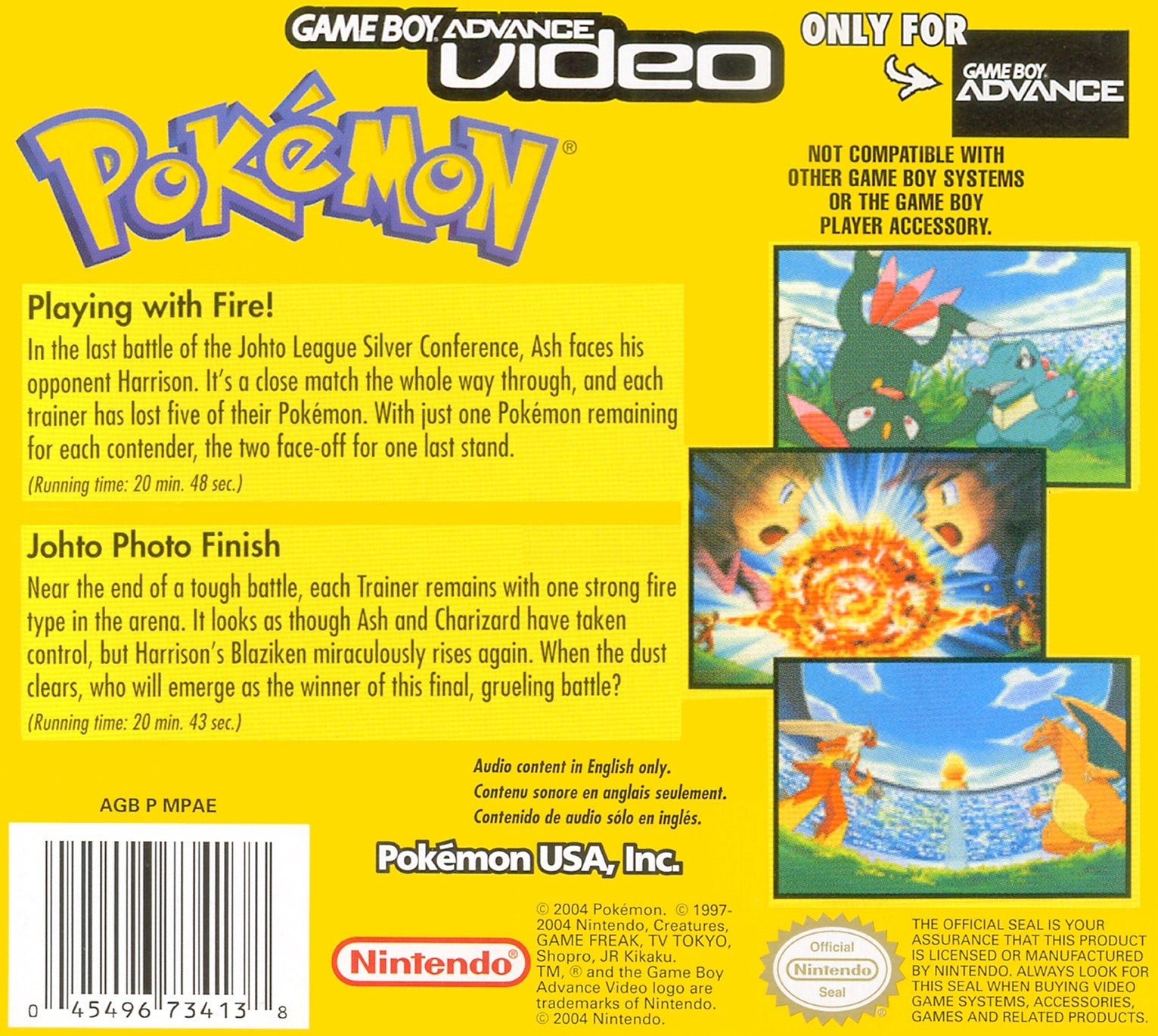 Pokemon Playing With Fire / Johto Photo Finish GBA Video Game Boy Advance - Video Game - Used - CaveGamers - Image 2