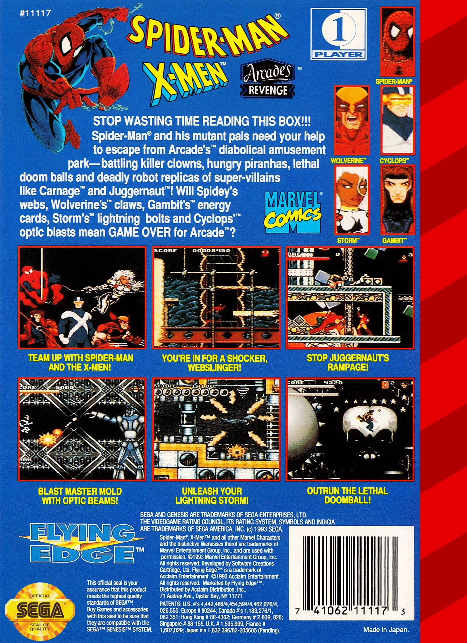 Spiderman X-Men Arcade's Revenge Genesis - Video Game - Used - CaveGamers - Image 2