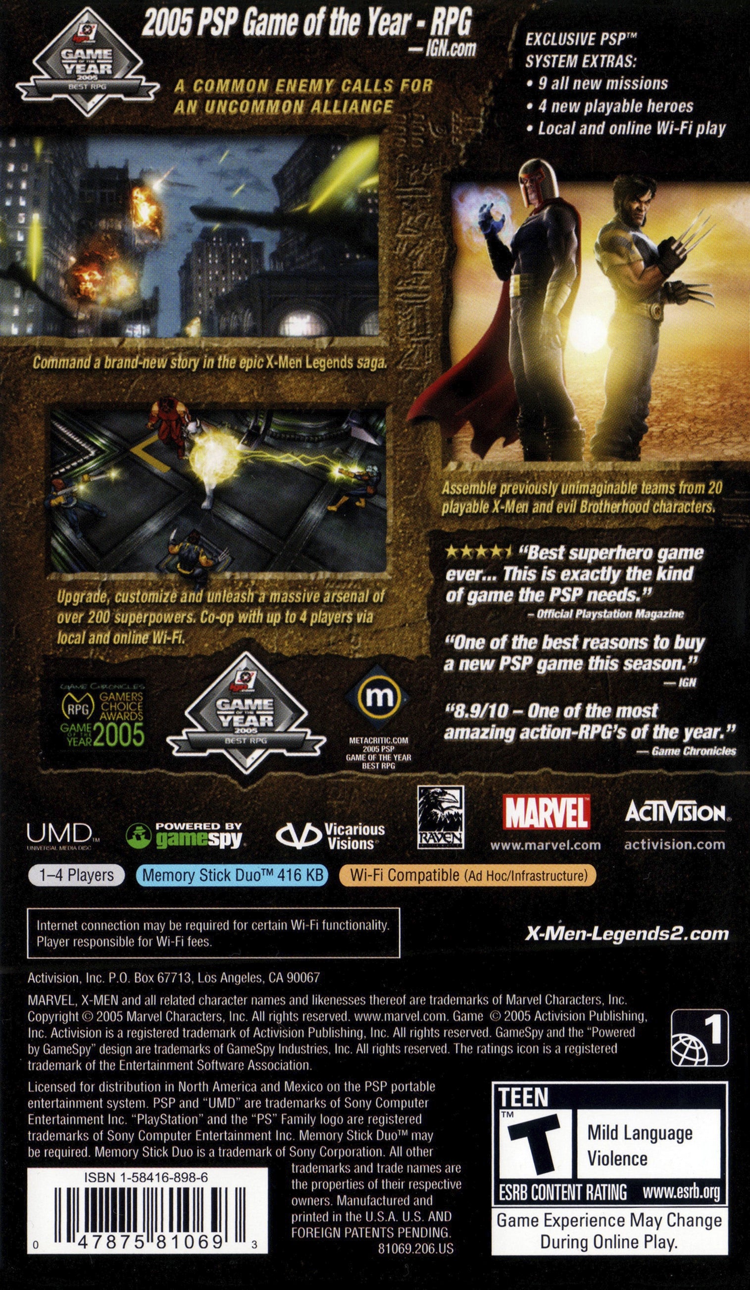 X-men Legends II PSP - Video Game - Used - CaveGamers - Image 2