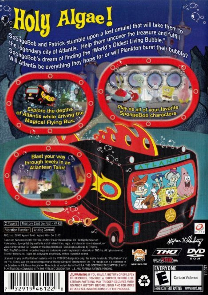 SpongeBob's Atlantis SquarePantis PS2 - Video Game - Used - CaveGamers - Image 2