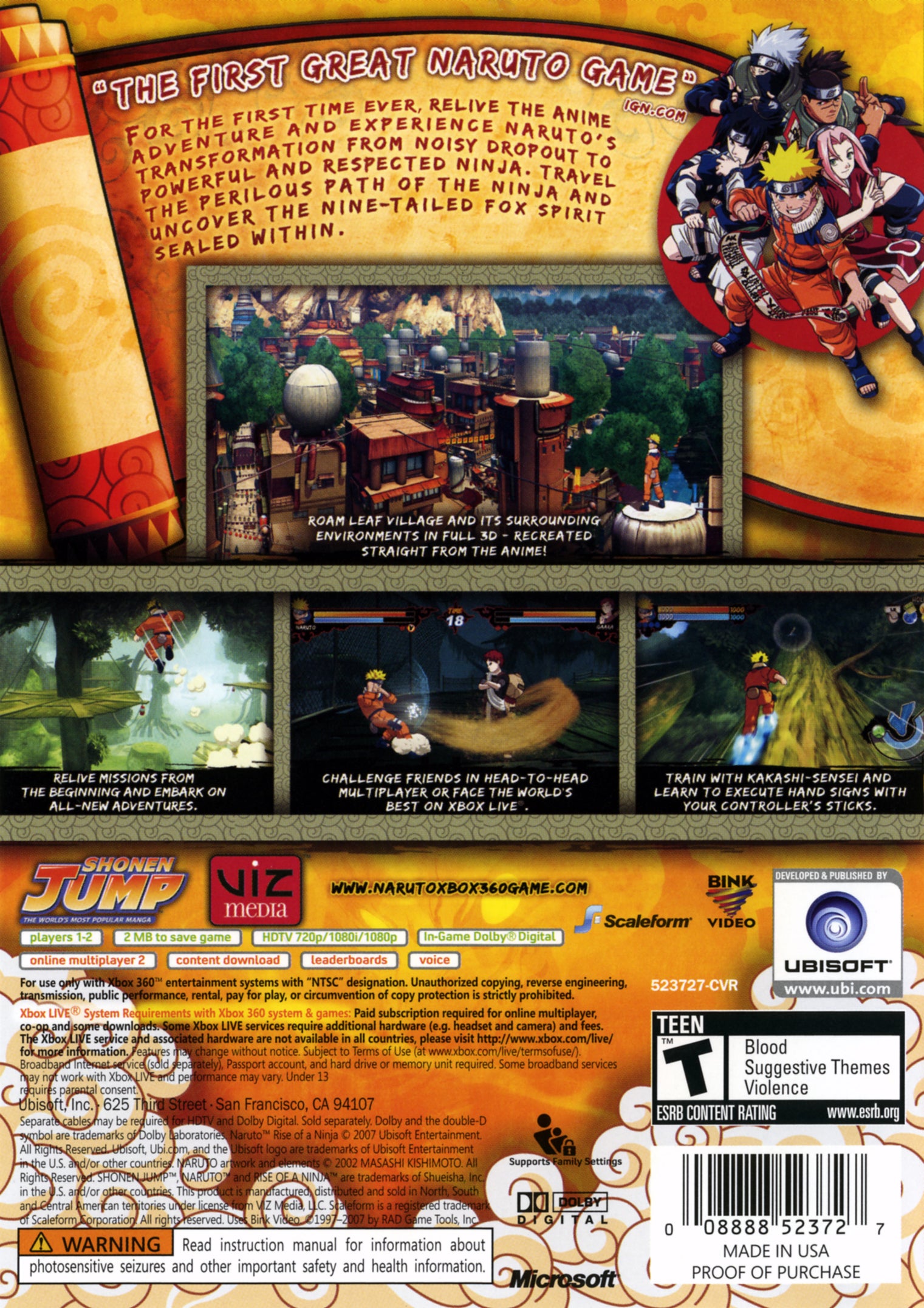 Naruto Rise of a Ninja Xbox 360 - Video Game - Used - CaveGamers - Image 2