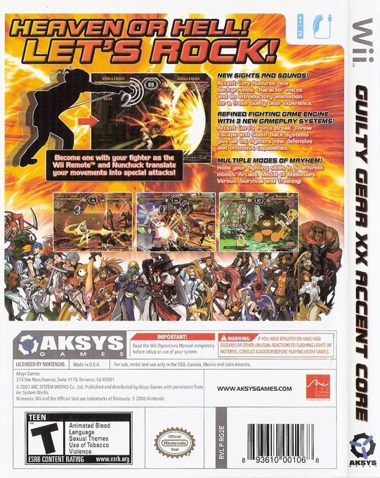 Guilty Gear XX Accent Core Wii - Video Game - Used - CaveGamers - Image 2