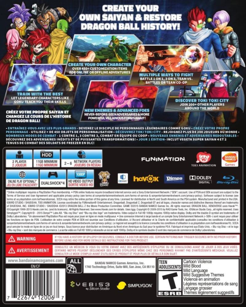 Dragon Ball Xenoverse PS4 - Video Game - Used - CaveGamers - Image 2