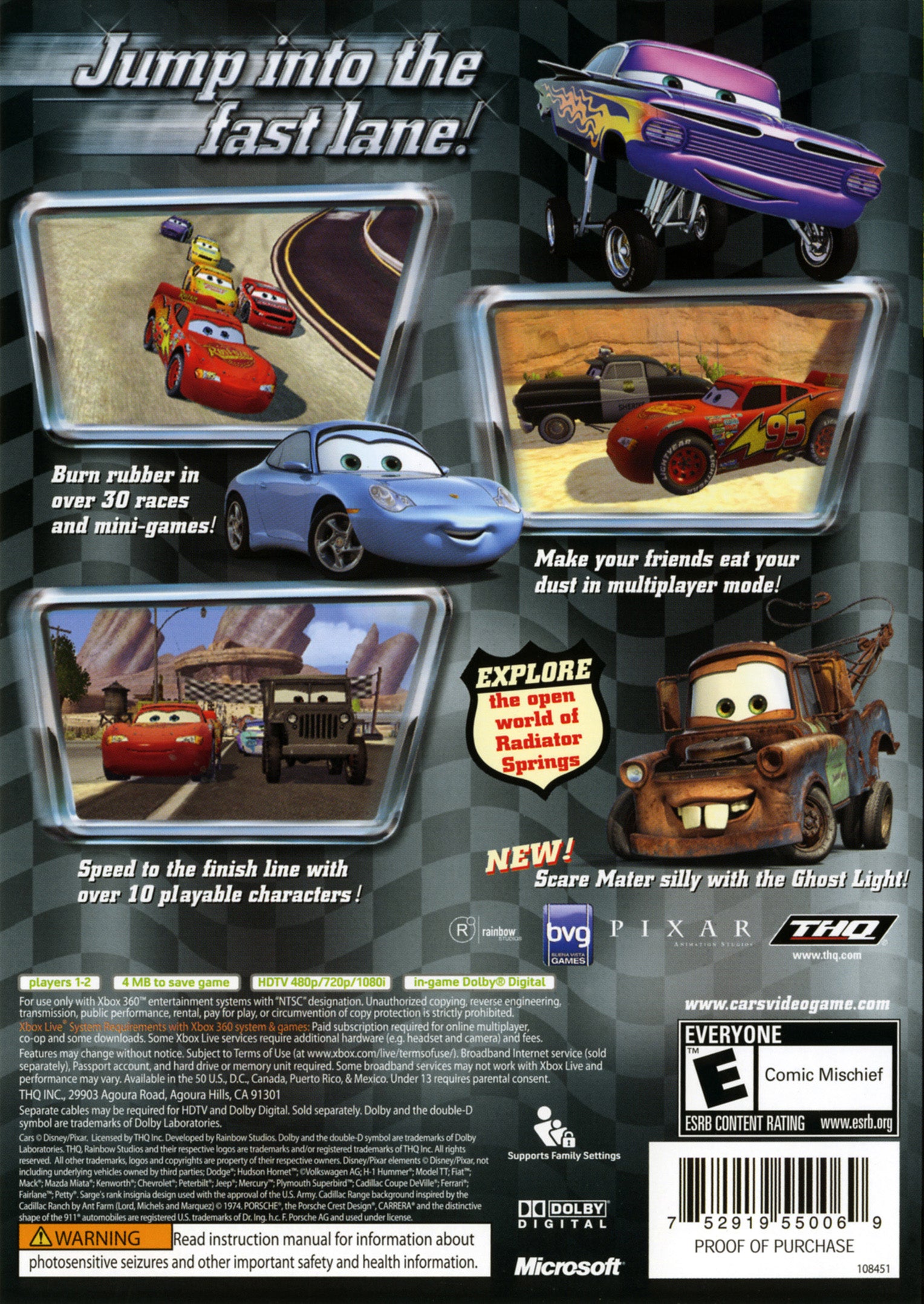 Cars Xbox 360 - Video Game - Used - CaveGamers - Image 2