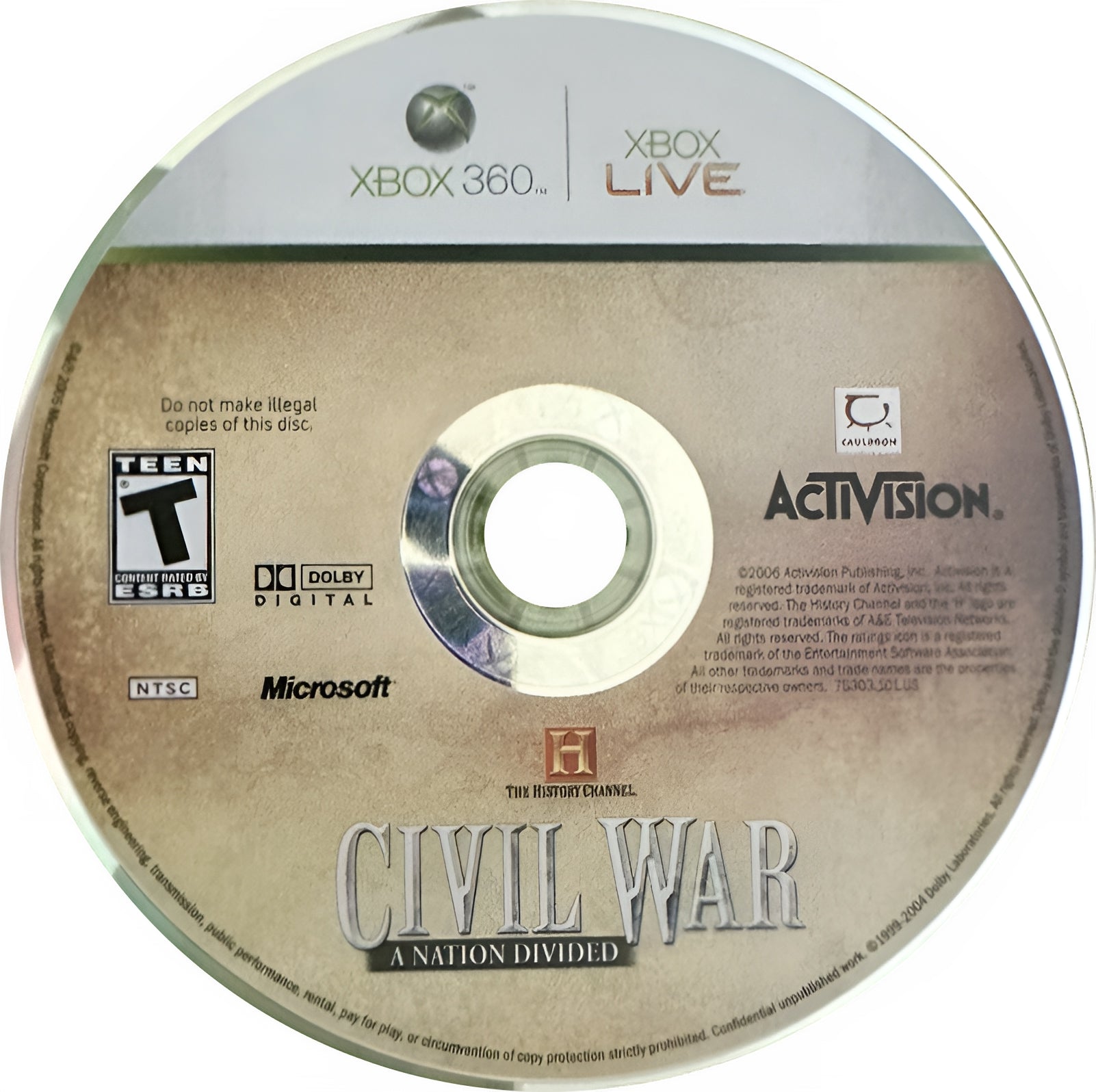 History Channel Civil War A Nation Divided Xbox 360 - Video Game - Used - CaveGamers - Image 3