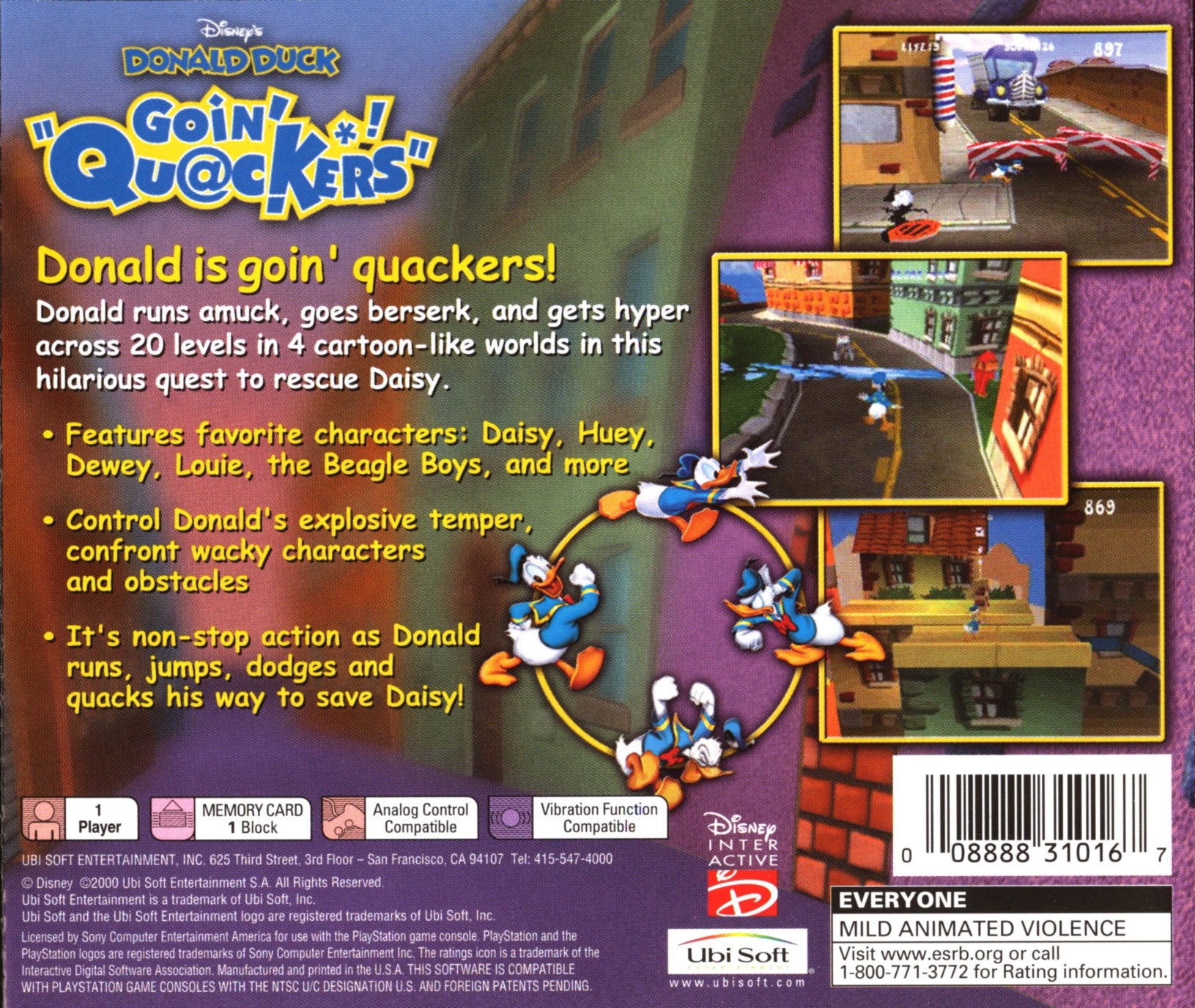 Donald Duck Going Quackers Playstation - Video Game - Used - CaveGamers - Image 2