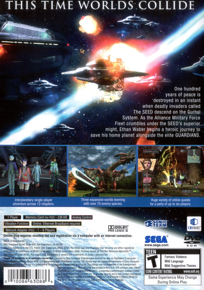 Phantasy Star Universe PS2 - Video Game - Used - CaveGamers - Image 2