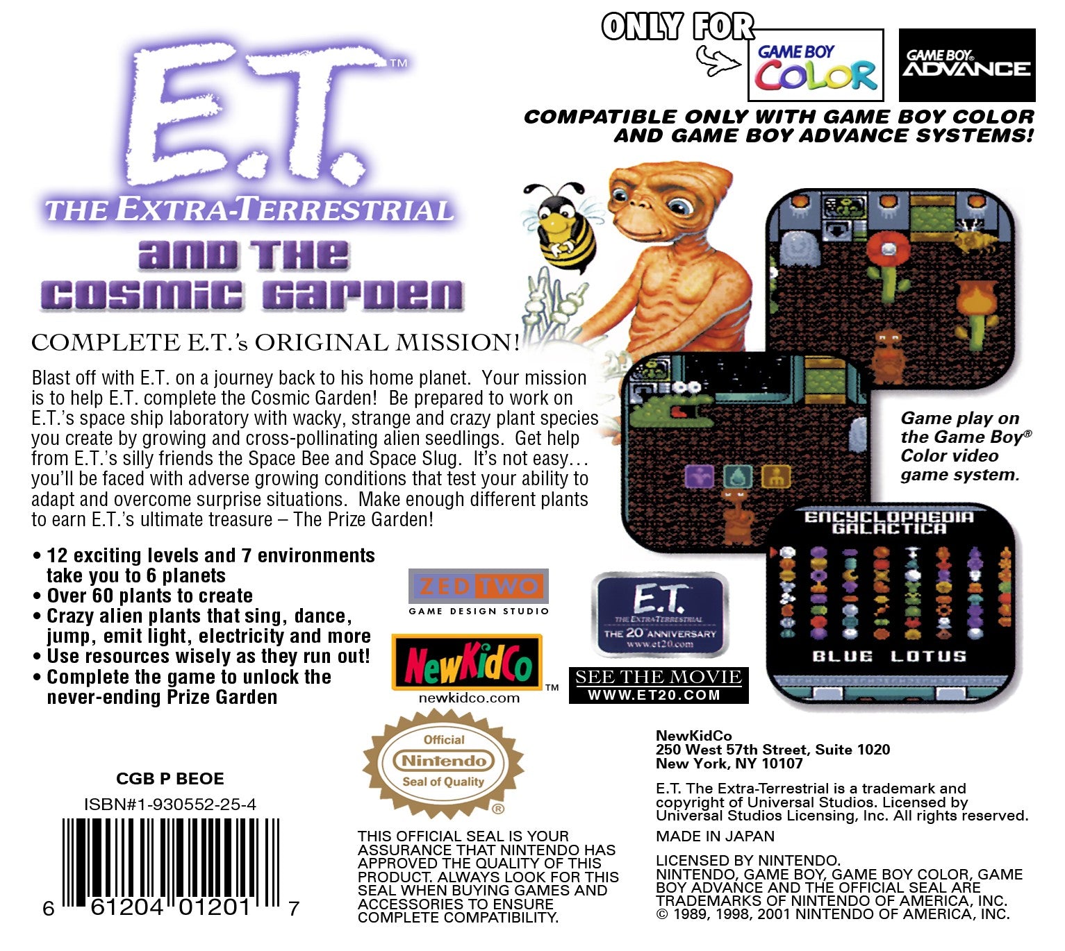 E.T. and the Cosmic Garden Game Boy Color - Video Game - Used - CaveGamers - Image 2