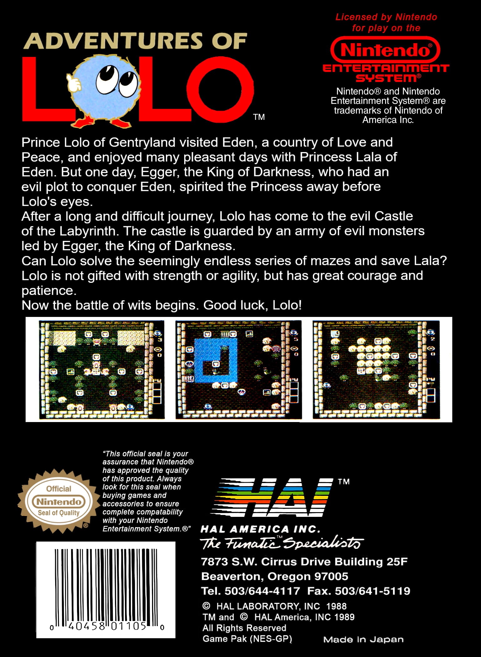 Adventures of Lolo NES - Video Game - Used - CaveGamers - Image 2