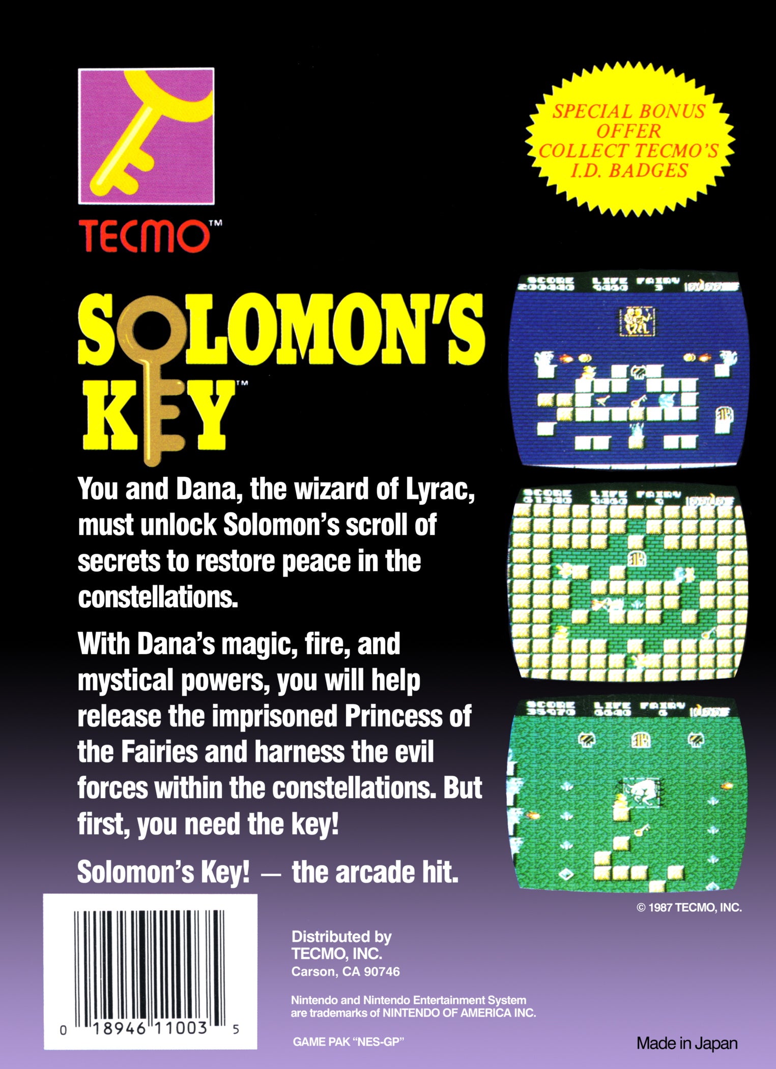 Solomon's Key NES - Video Game - Used - CaveGamers - Image 2