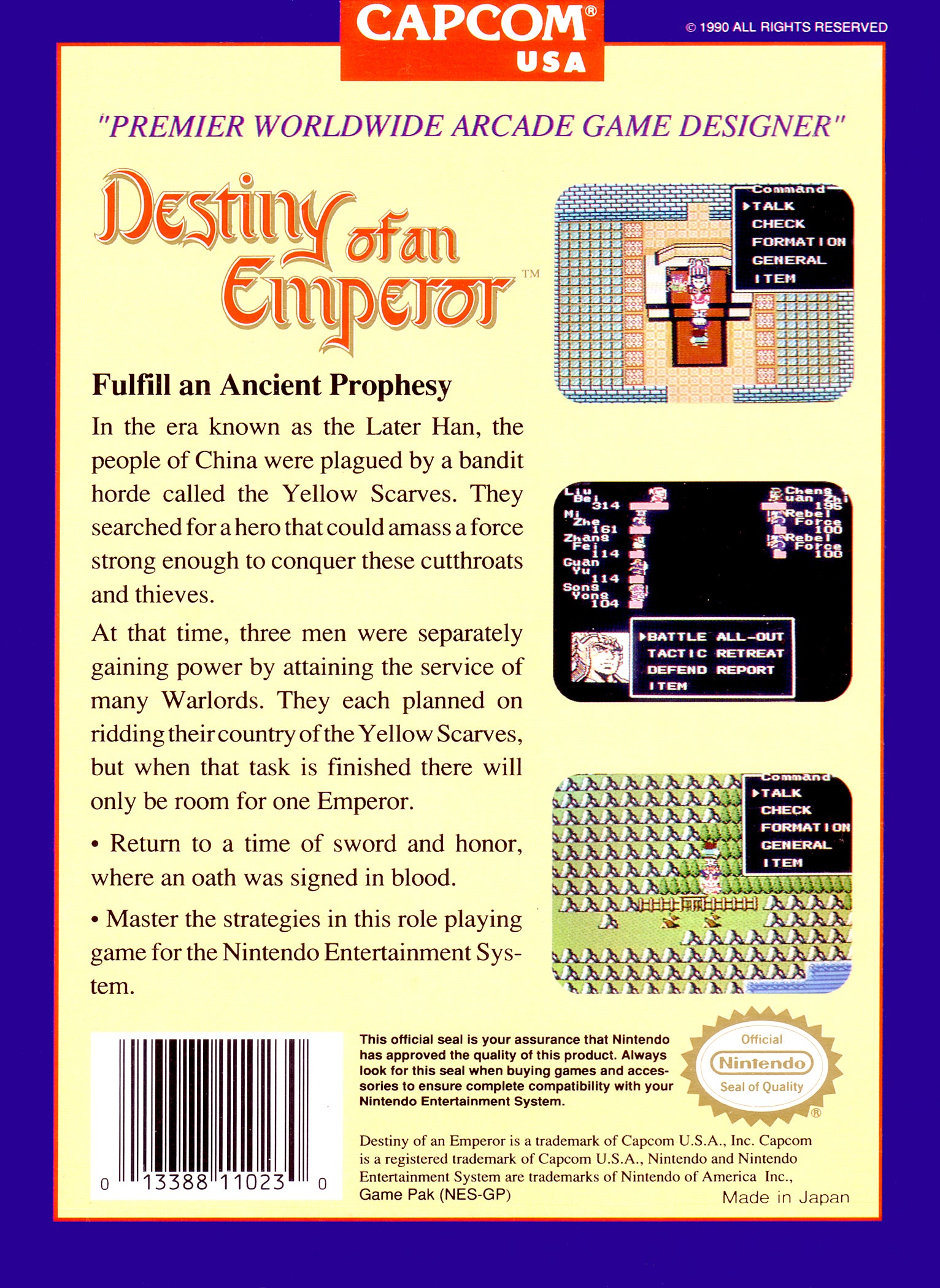 Destiny of An Emperor NES - Video Game - Used - CaveGamers - Image 2