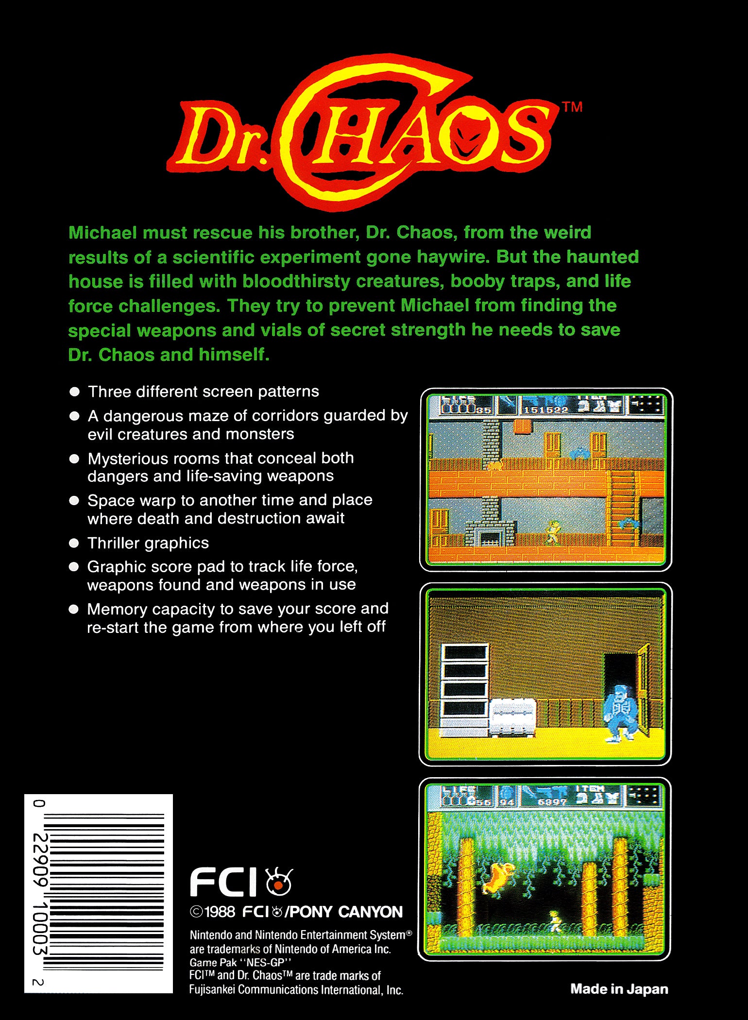 Dr Chaos NES - Video Game - Used - CaveGamers - Image 2