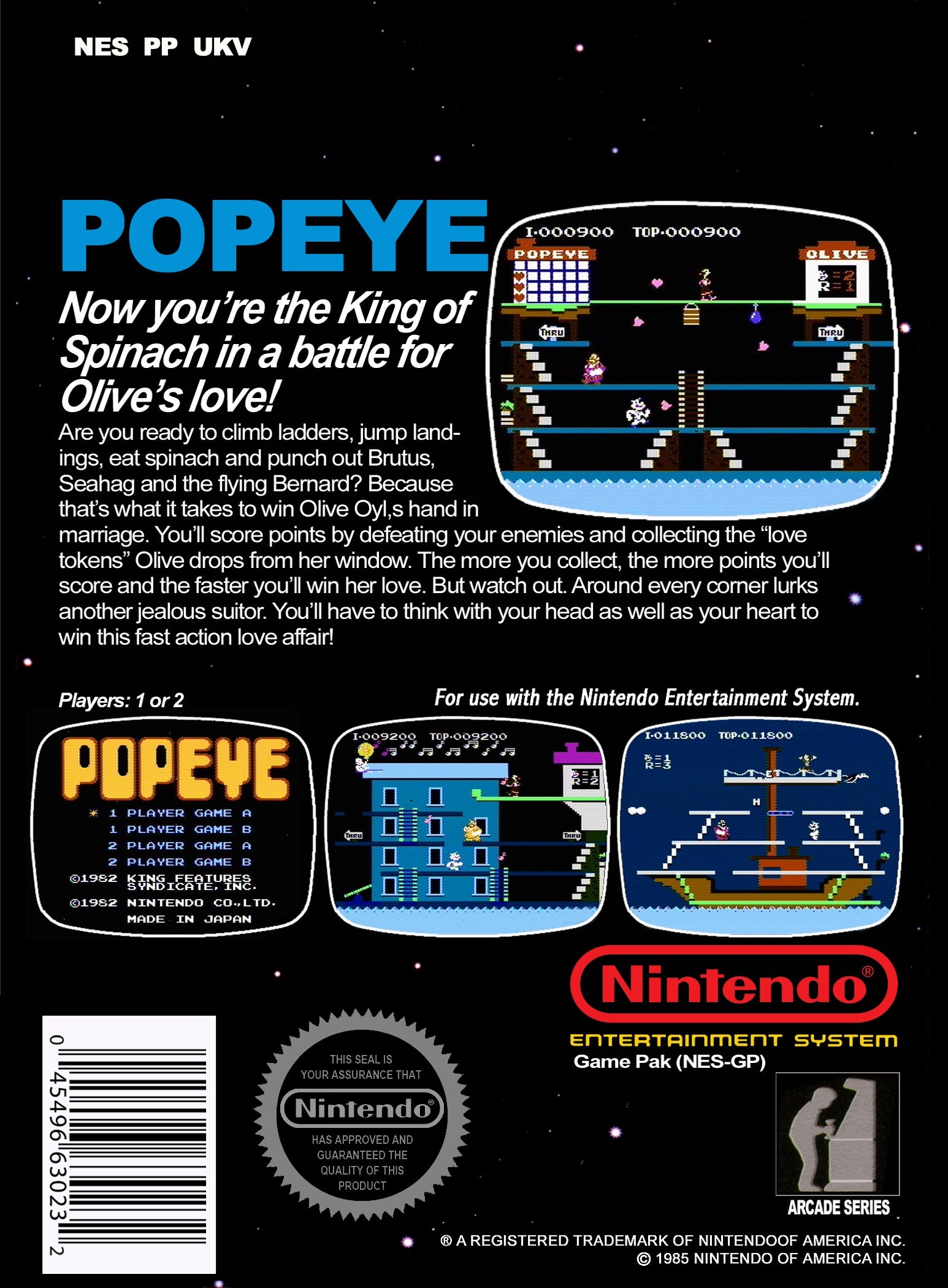 Popeye NES - Video Game - Used - CaveGamers - Image 2