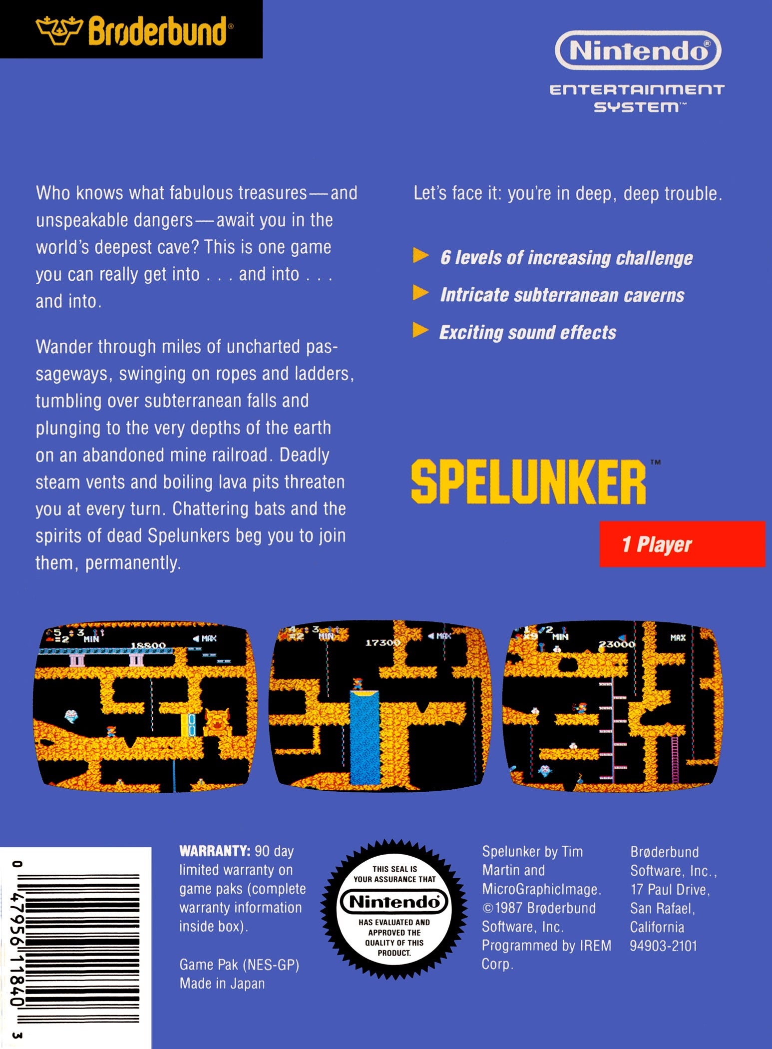 Spelunker NES - Video Game - Used - CaveGamers - Image 2