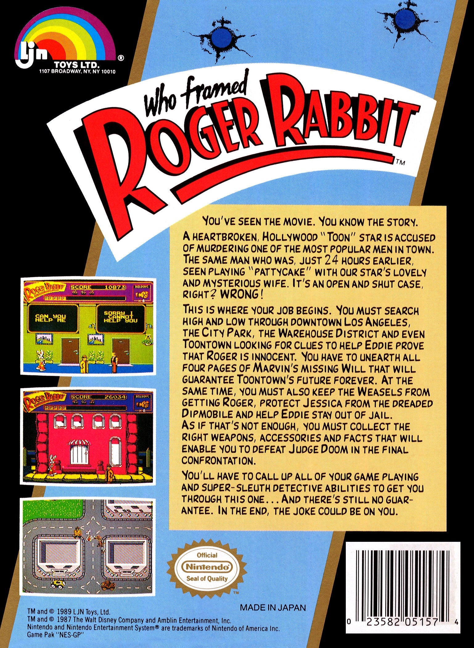 Who Framed Roger Rabbit NES - Video Game - Used - CaveGamers - Image 2