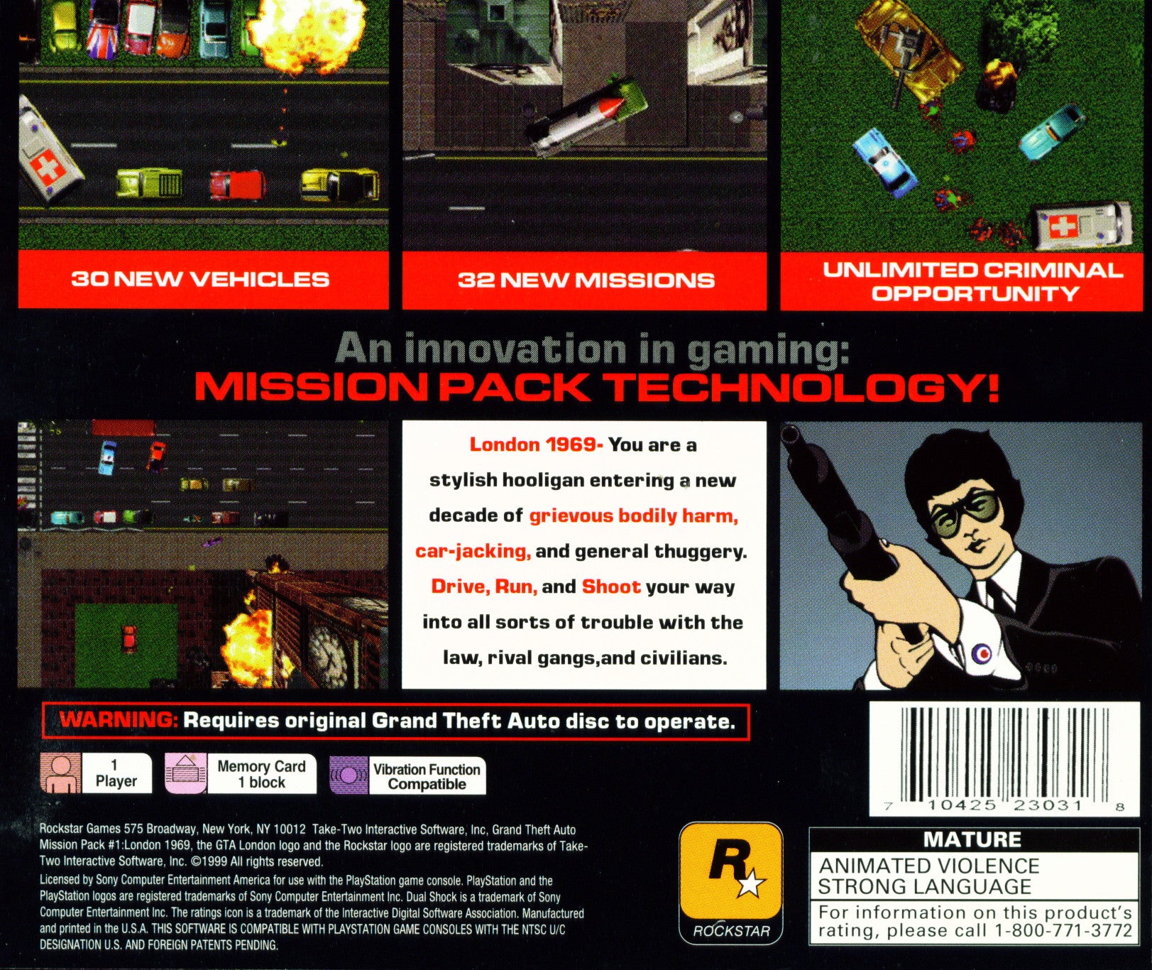 Grand Theft Auto Mission Pack #1 London Playstation - Video Game - Used - CaveGamers - Image 2