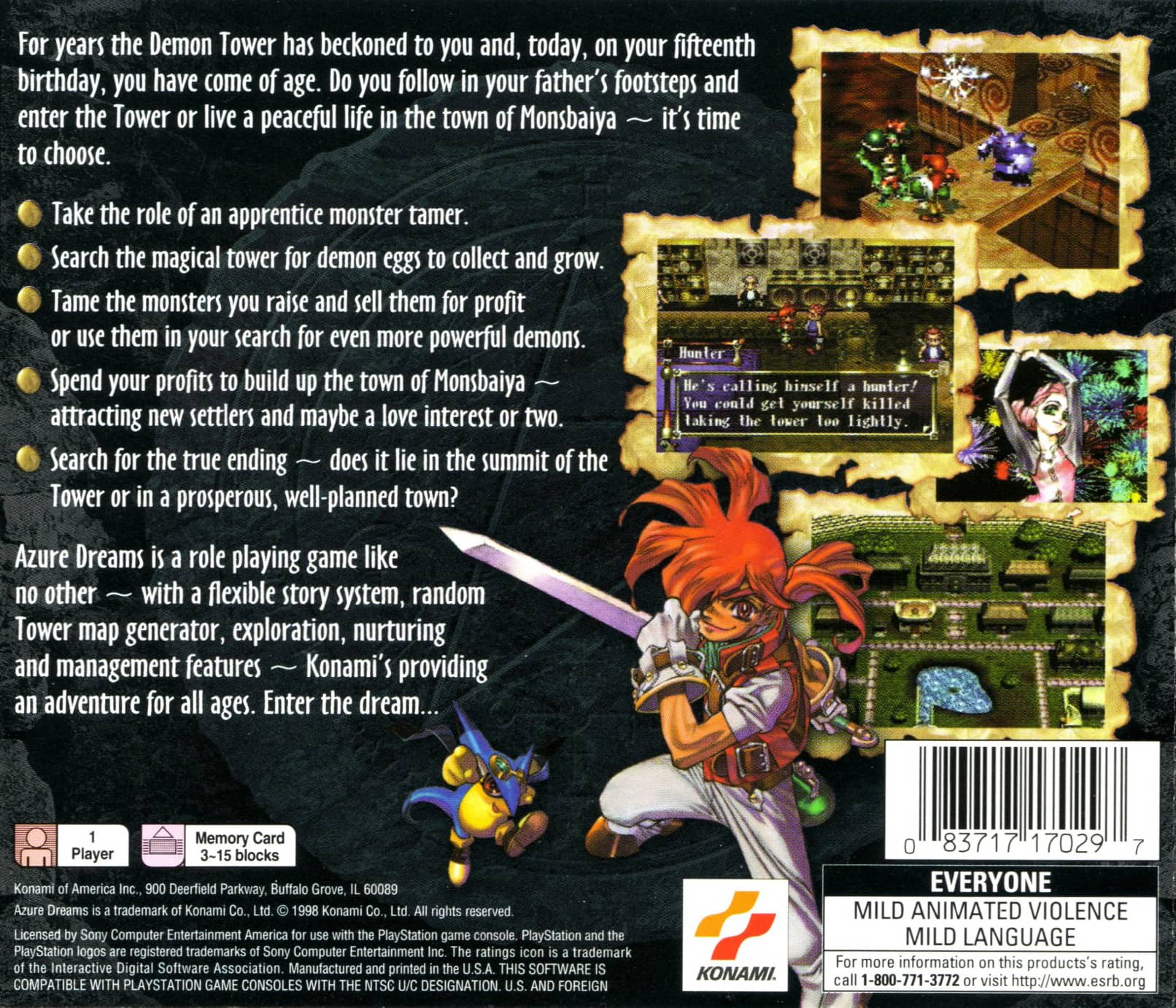 Azure Dreams Playstation - Video Game - Used - CaveGamers - Image 2