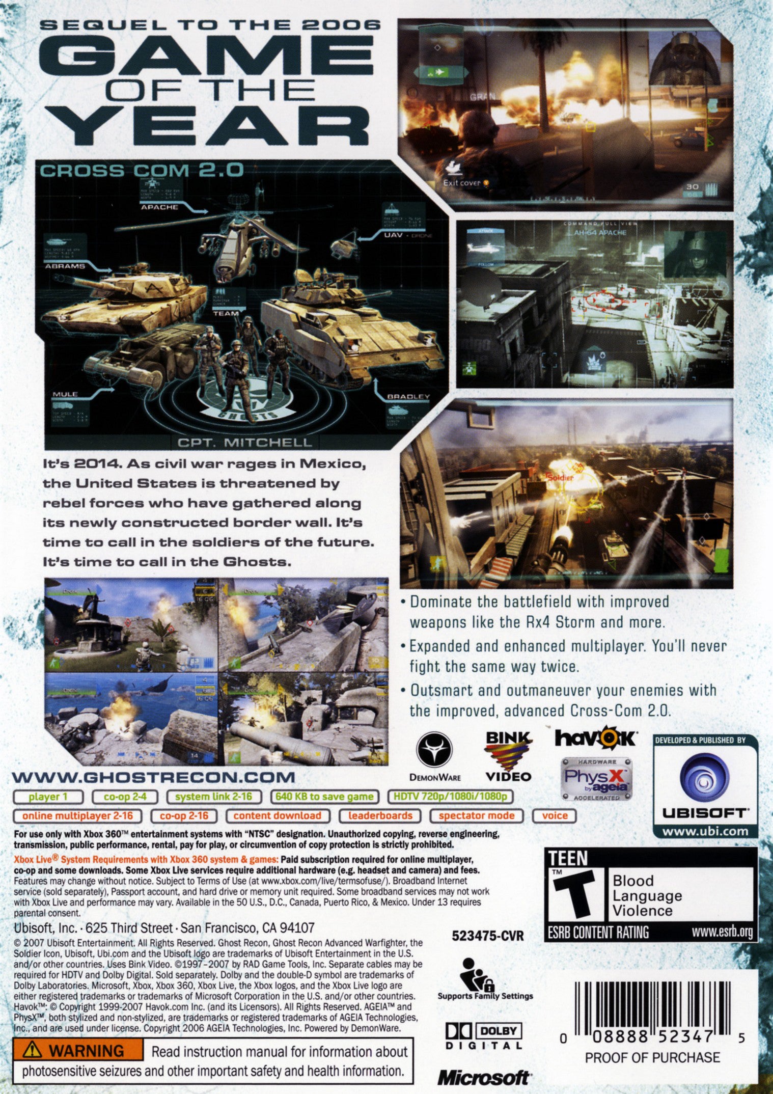 Tom Clancy's Ghost Recon Advanced Warfighter 2 Xbox 360 - Video Game - Used - CaveGamers - Image 2
