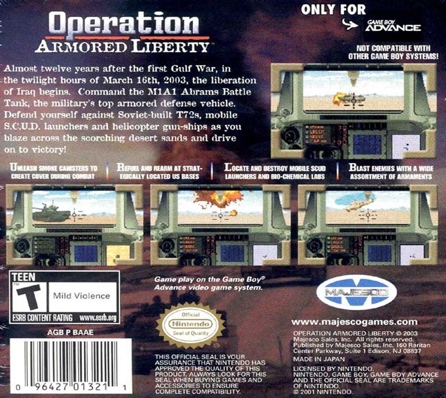 Operation Armored Liberty Game Boy Advance - Video Game - Used - CaveGamers - Image 2