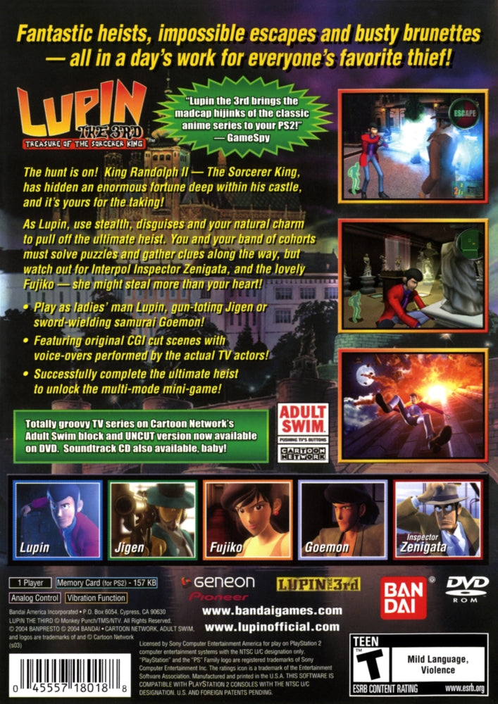 Lupin the 3rd Treasure of the Sorcerer King PS2 - Video Game - Used - CaveGamers - Image 2