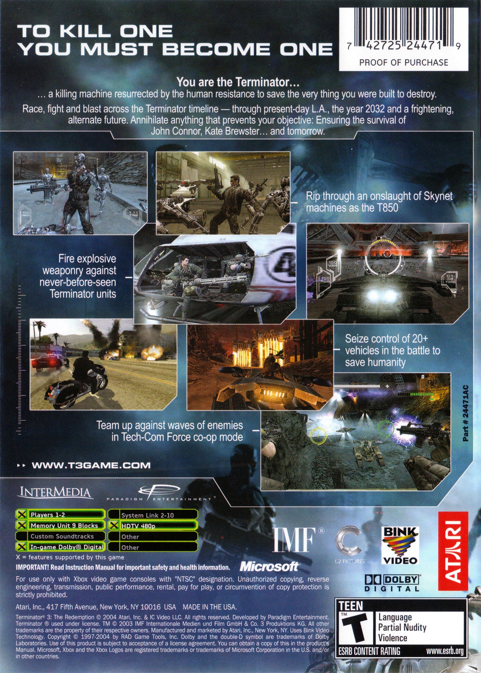 Terminator 3 Redemption Xbox - Video Game - Used - CaveGamers - Image 2