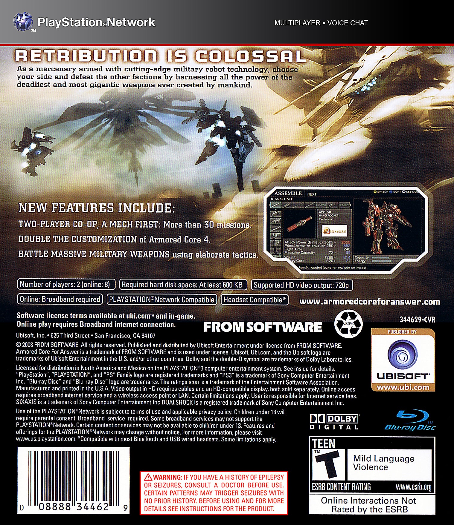 Armored Core For Answer PS3 - Video Game - Used - CaveGamers - Image 2