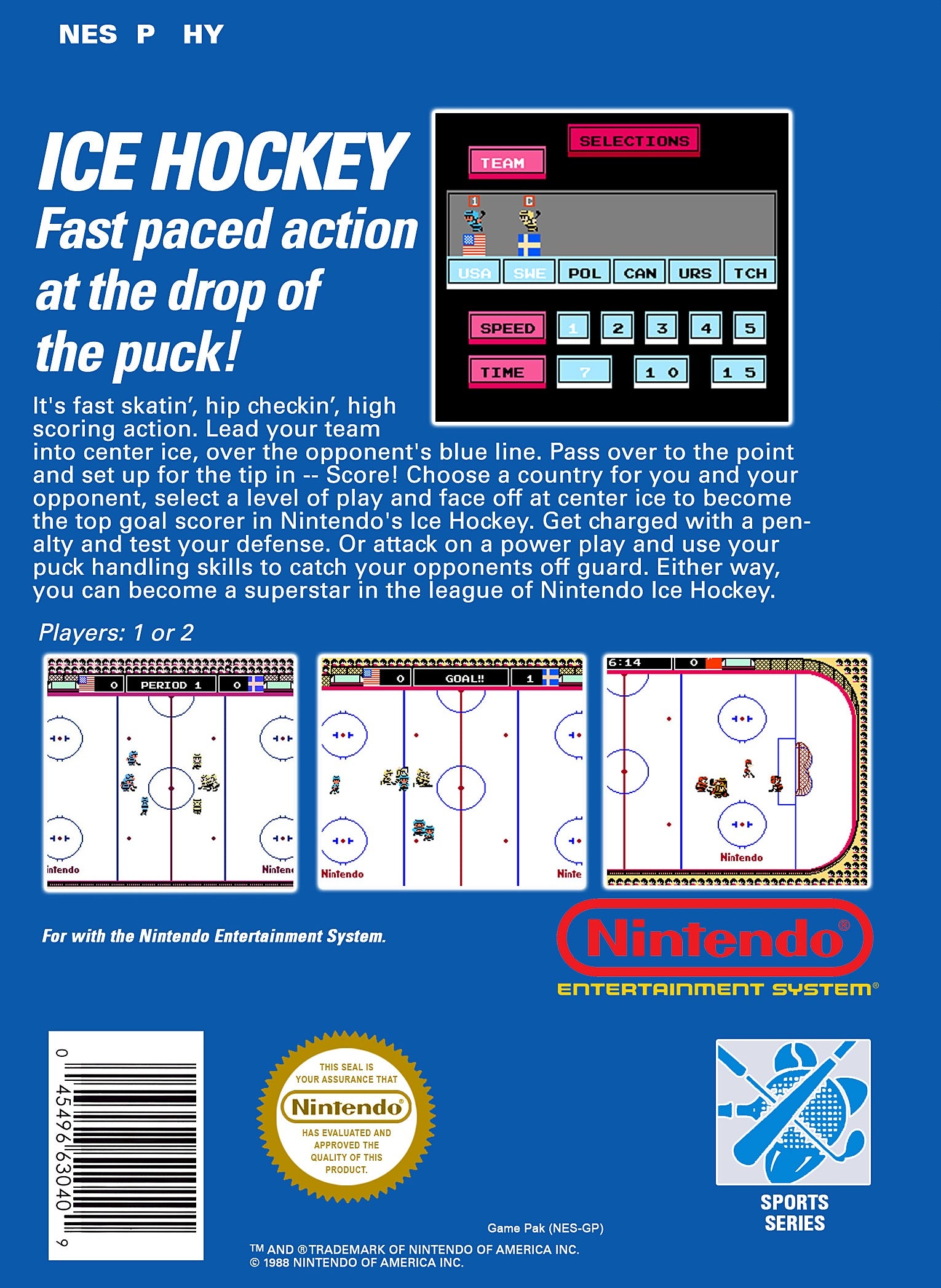 Ice Hockey NES - Video Game - Used - CaveGamers - Image 2