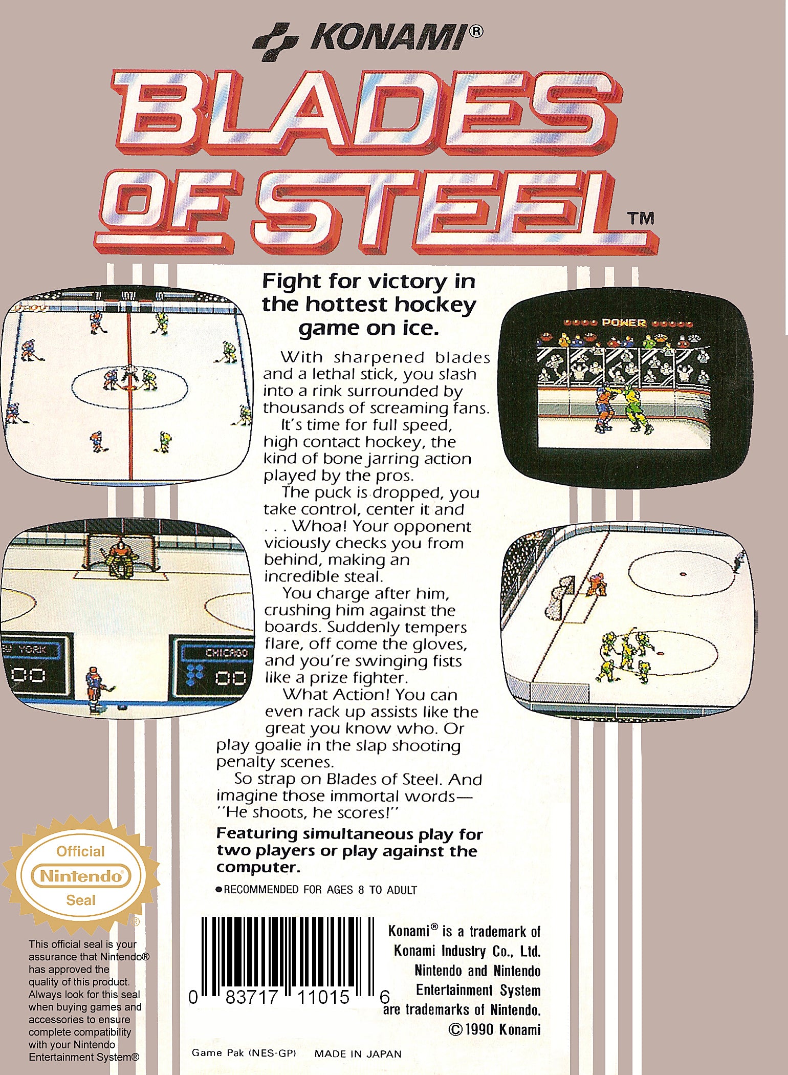 Blades of Steel NES - Video Game - Used - CaveGamers - Image 2