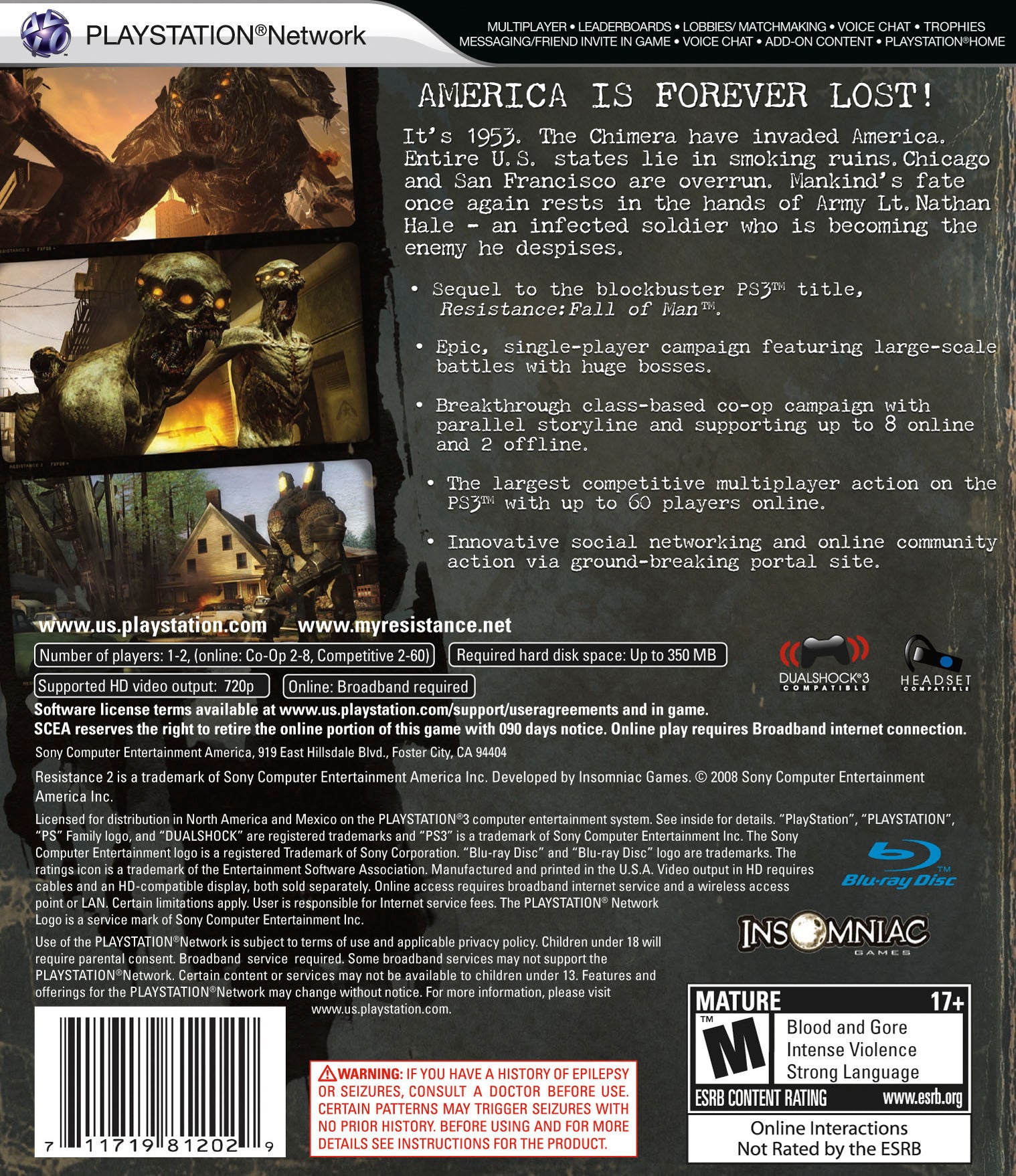 Resistance 2 PS3 - Video Game - Used - CaveGamers - Image 2