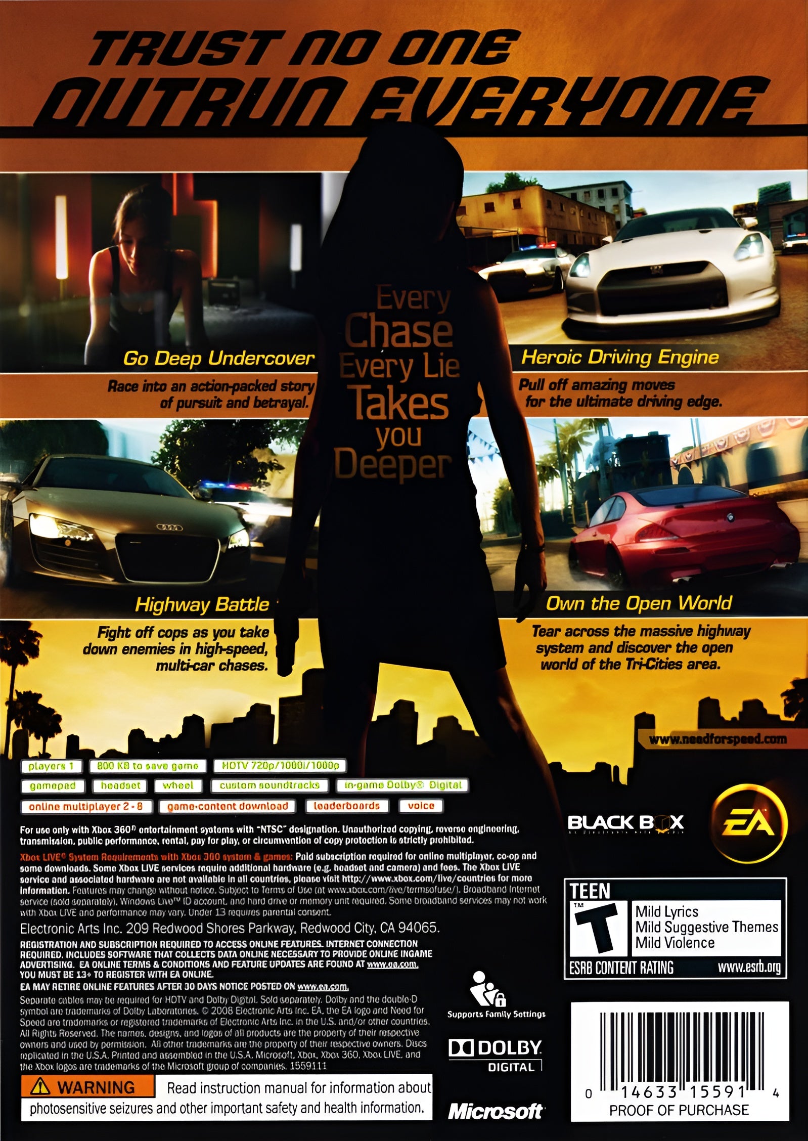 Need for Speed Undercover Xbox 360 - Video Game - Used - CaveGamers - Image 2