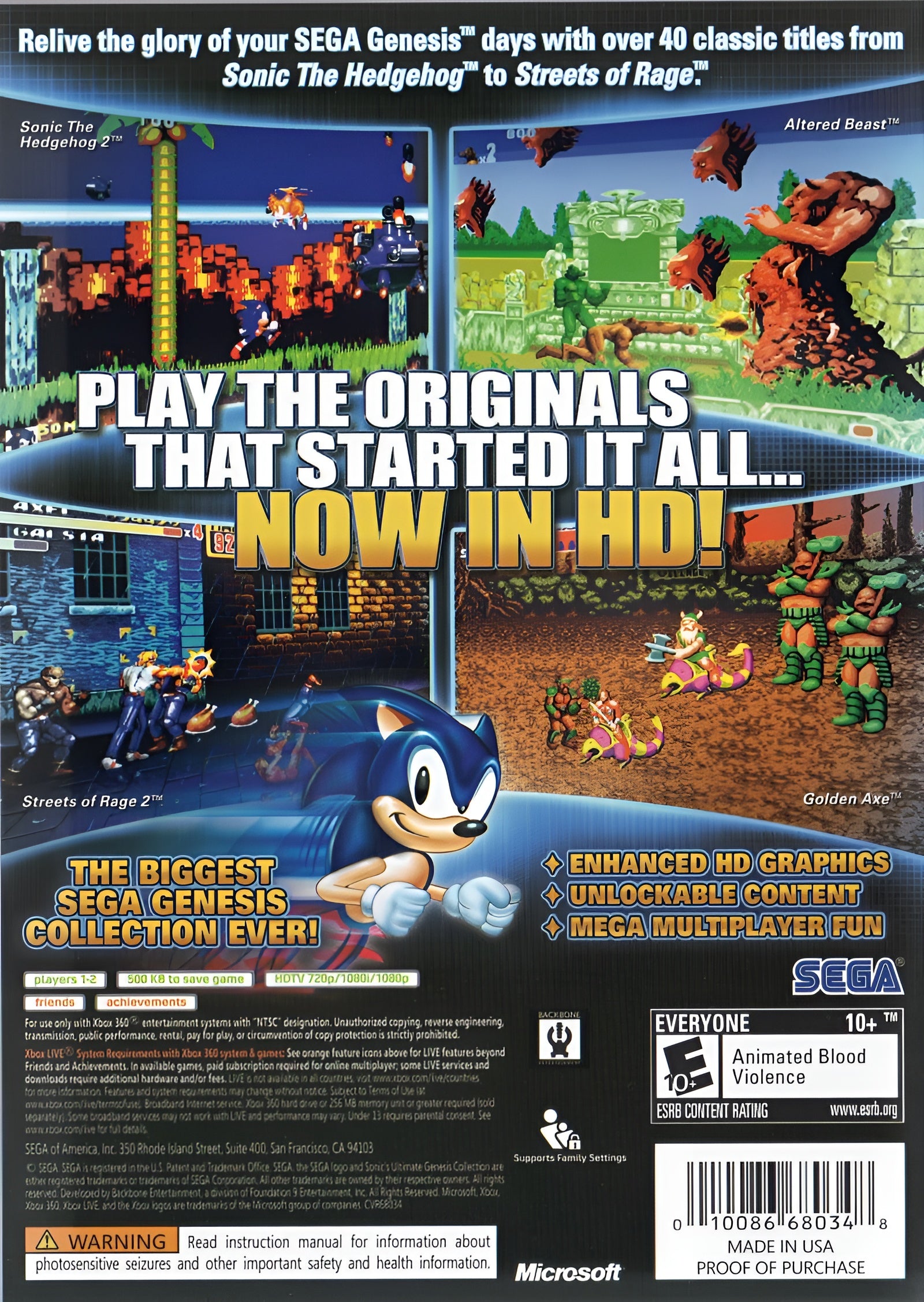 Sonic's Ultimate Genesis Collection Xbox 360 - Video Game - Used - CaveGamers - Image 2