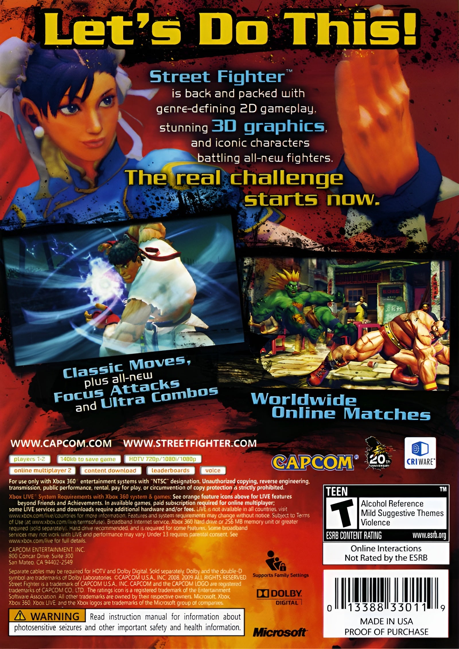 Street Fighter IV Xbox 360 - Video Game - Used - CaveGamers - Image 2