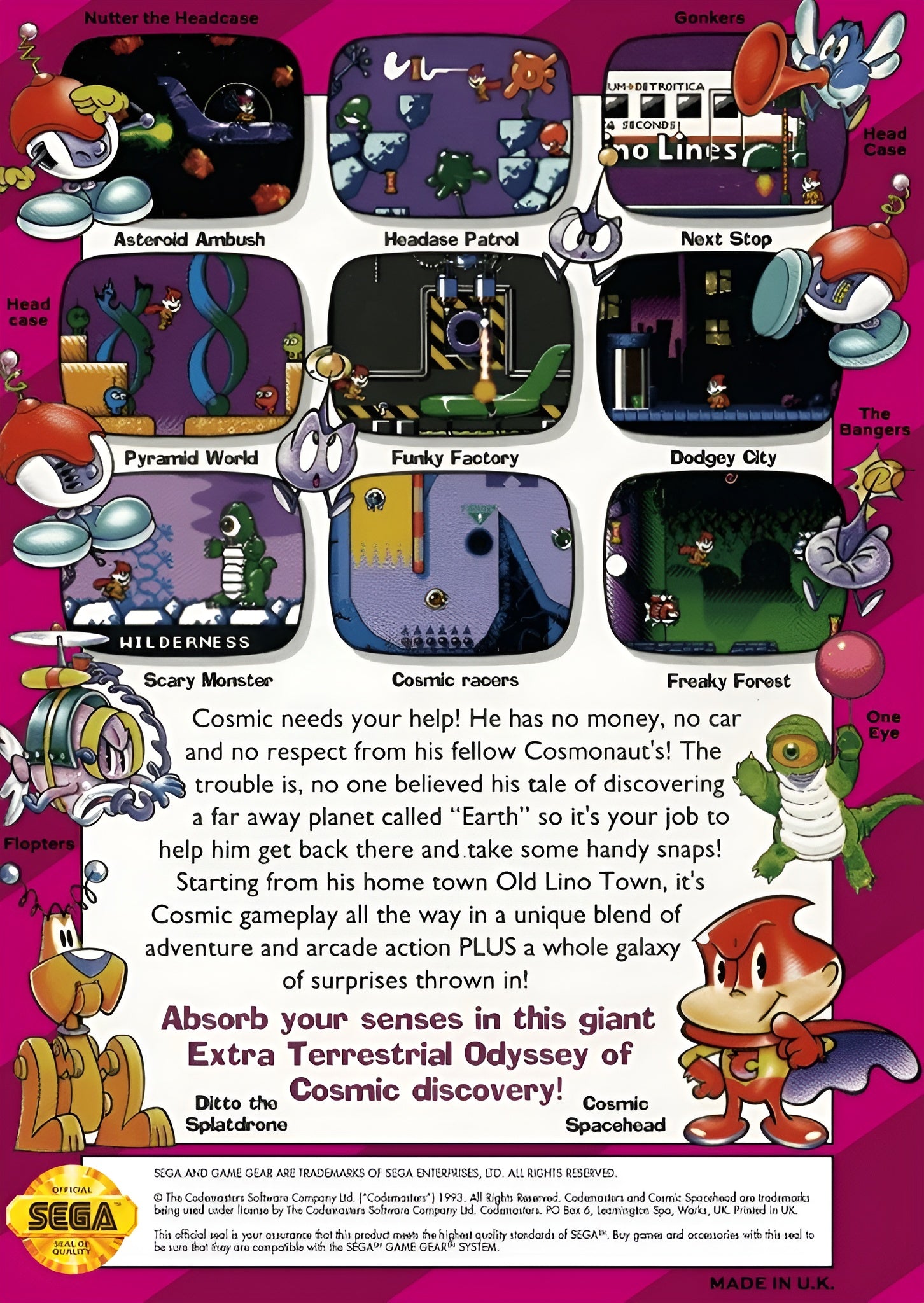 Cosmic Spacehead GameGear - Video Game - Used - CaveGamers - Image 2