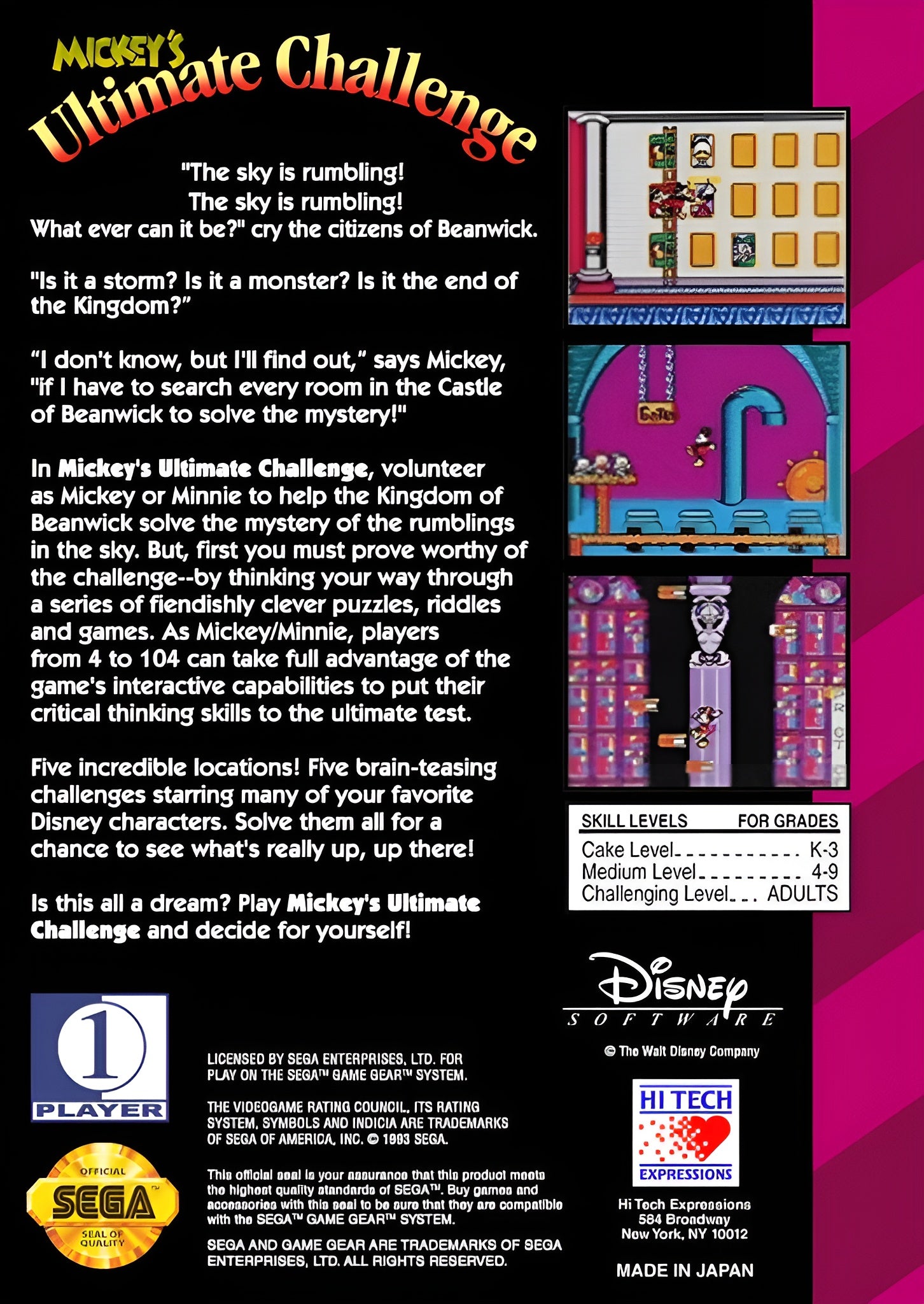 Mickey's Ultimate Challenge GameGear - Video Game - Used - CaveGamers - Image 2