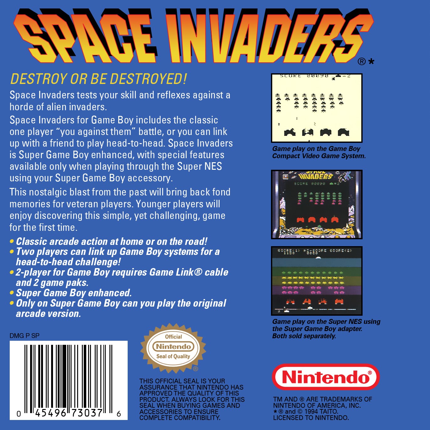 Space Invaders Game Boy - Video Game - Used - CaveGamers - Image 2