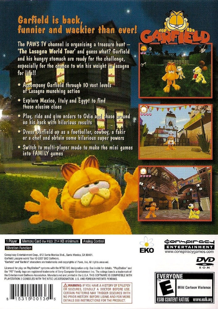 Garfield: Lasagna World Tour PS2 - Video Game - Used - CaveGamers - Image 2