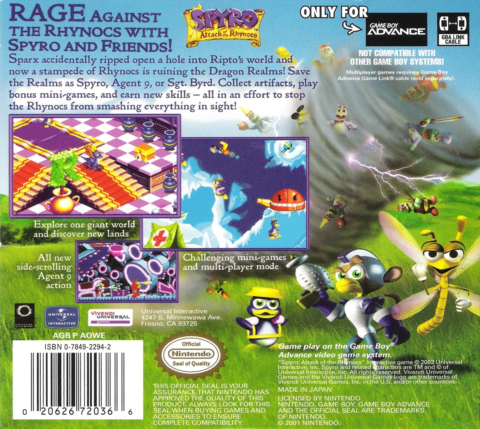 Spyro: Attack of the Rhynocs Game Boy Advance - Video Game - Used - CaveGamers - Image 2