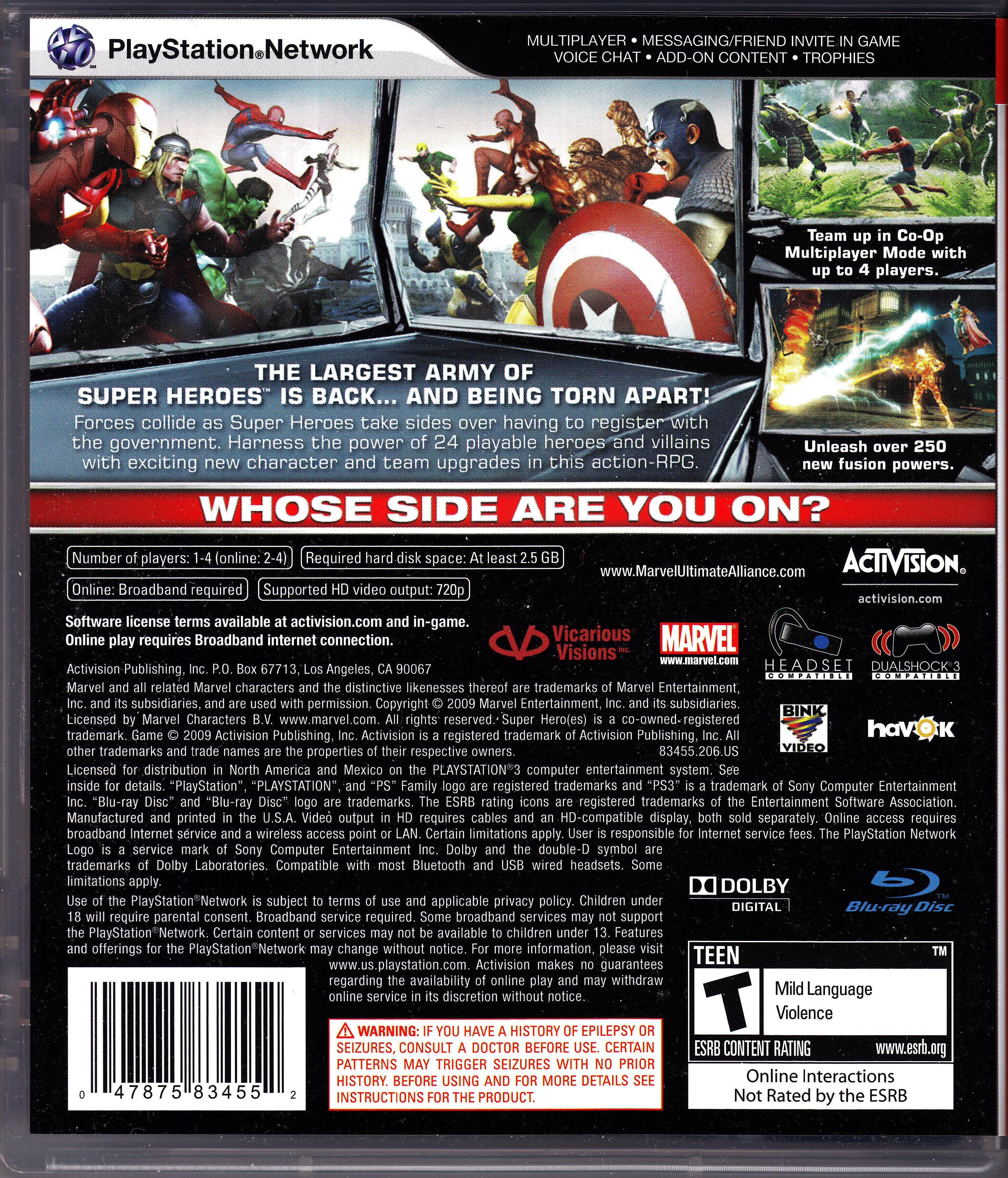 Marvel Ultimate Alliance 2 PS3 - Video Game - Used - CaveGamers - Image 2