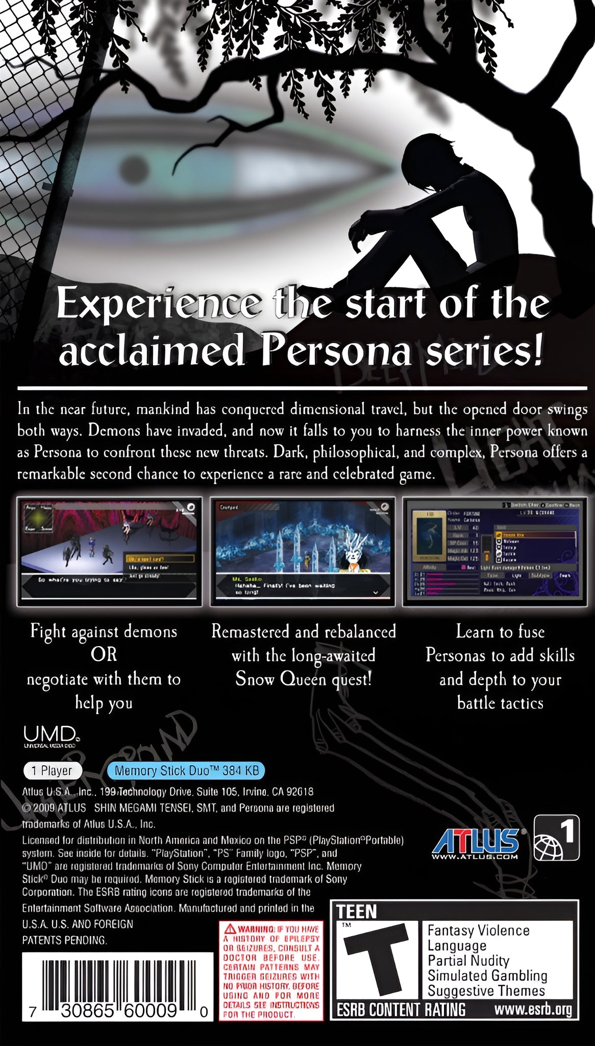 Shin Megami Tensei: Persona PSP - Video Game - Used - CaveGamers - Image 2