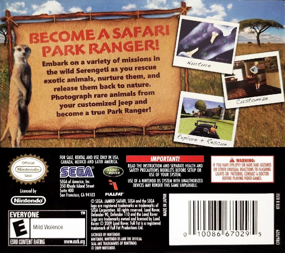 Jambo! Safari Animal Rescue DS - Video Game - Used - CaveGamers - Image 2