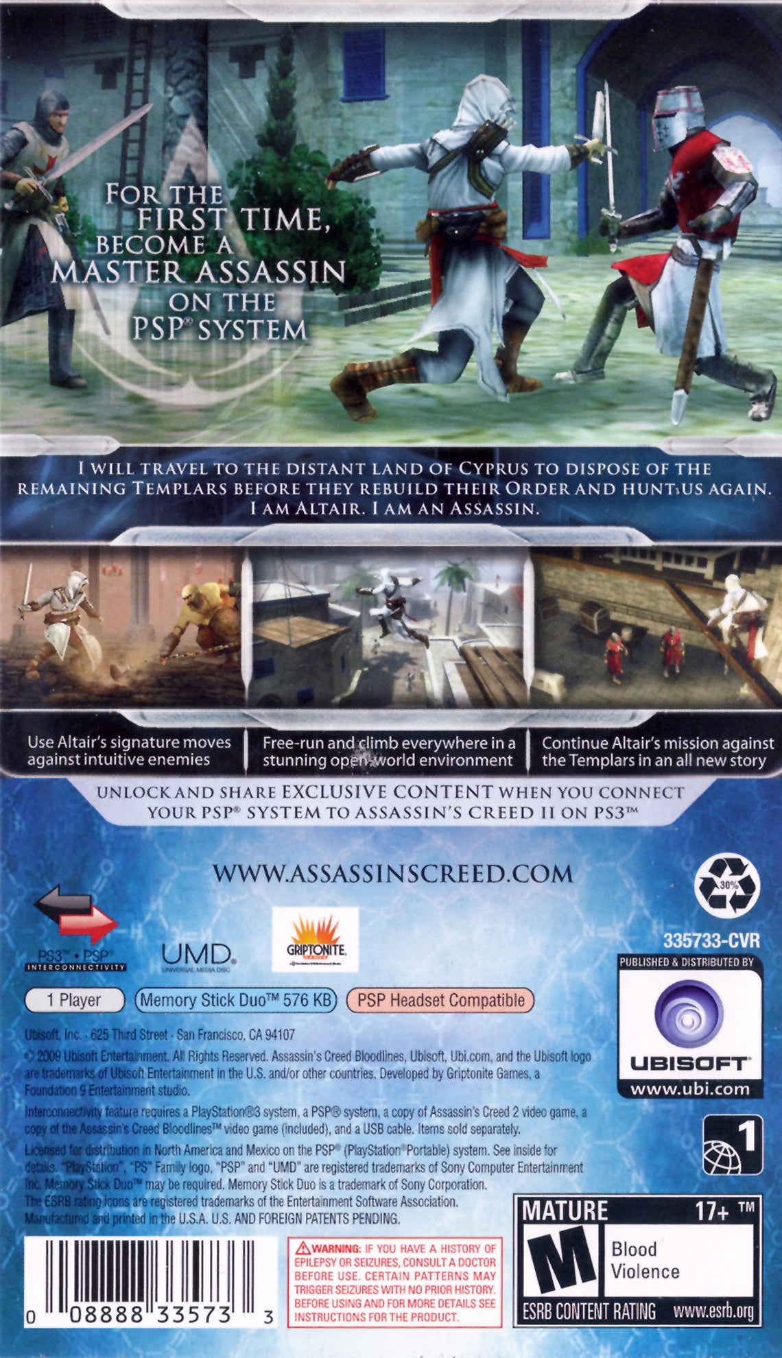 Assassin's Creed: Bloodlines PSP - Video Game - Used - CaveGamers - Image 2