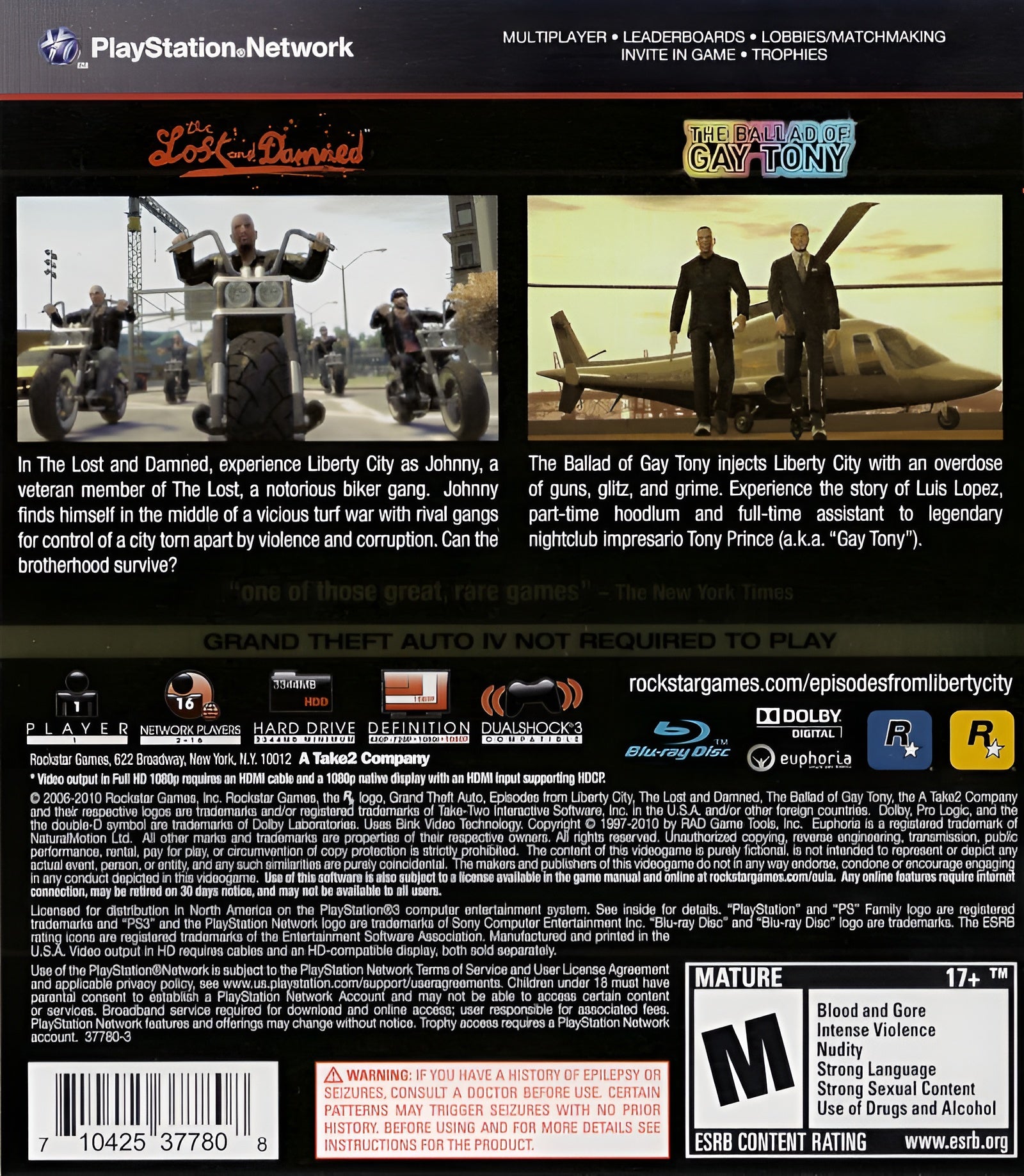 Grand Theft Auto: Episodes from Liberty City PS3 - Video Game - Used - CaveGamers - Image 2