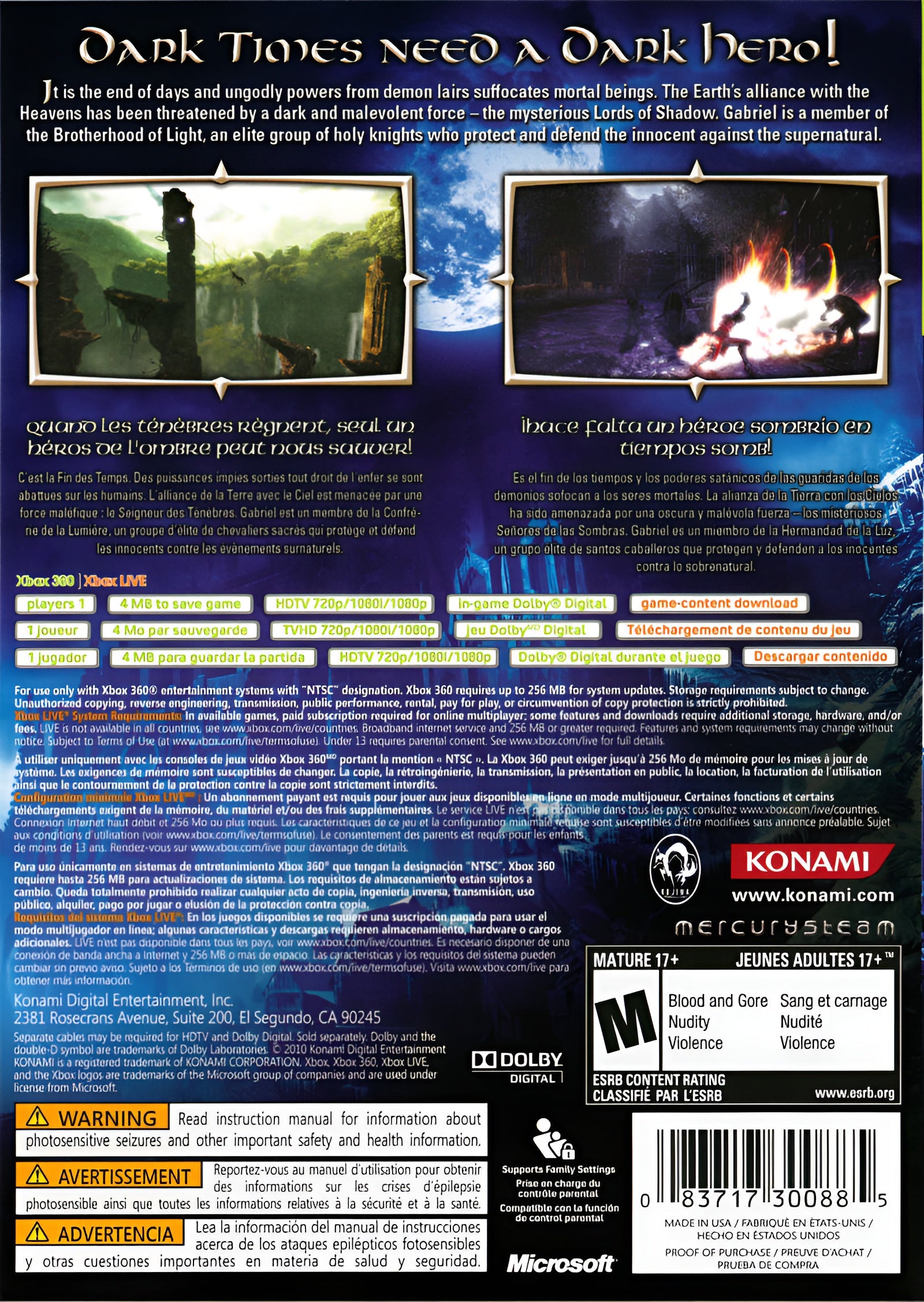 Castlevania: Lords of Shadow [2 Discs] Xbox 360 - Video Game - Used - CaveGamers - Image 2