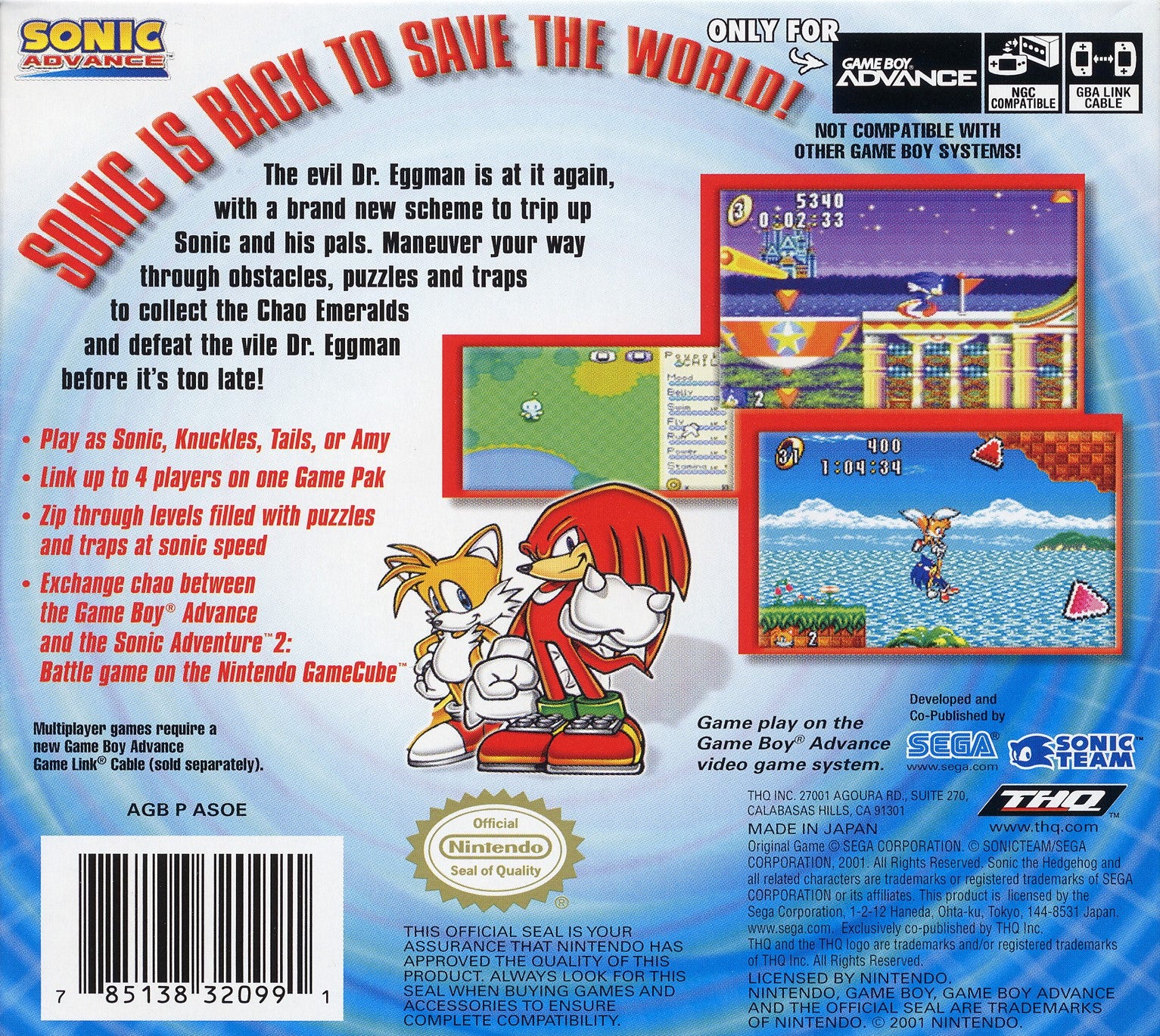 Sonic Advance Game Boy Advance - Video Game - Used - CaveGamers - Image 2